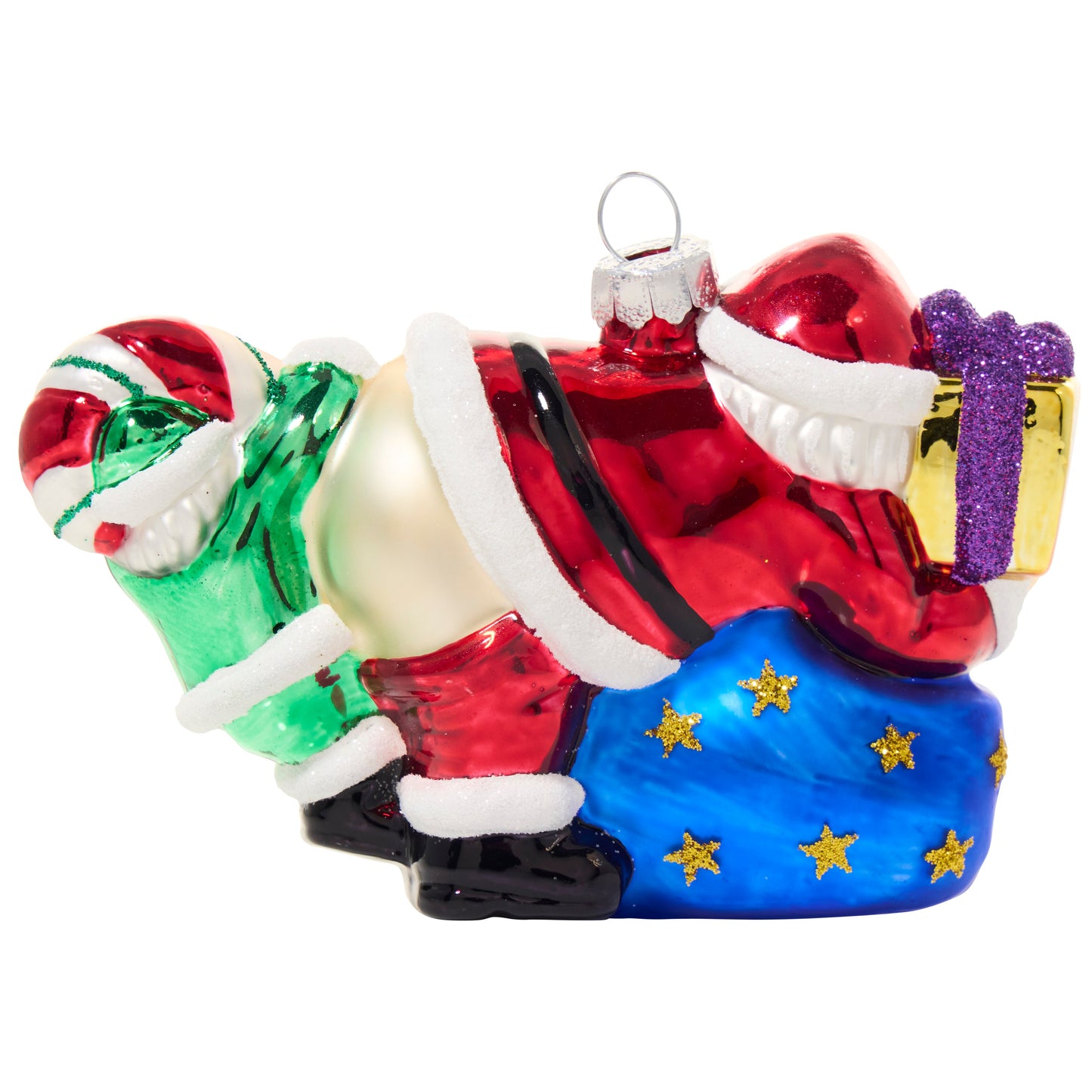 Santa's Little Helper - Hand Blown Glass Holiday Ornament santas-little-helper-hand-blown-glass-holiday-christmas-ornament-back