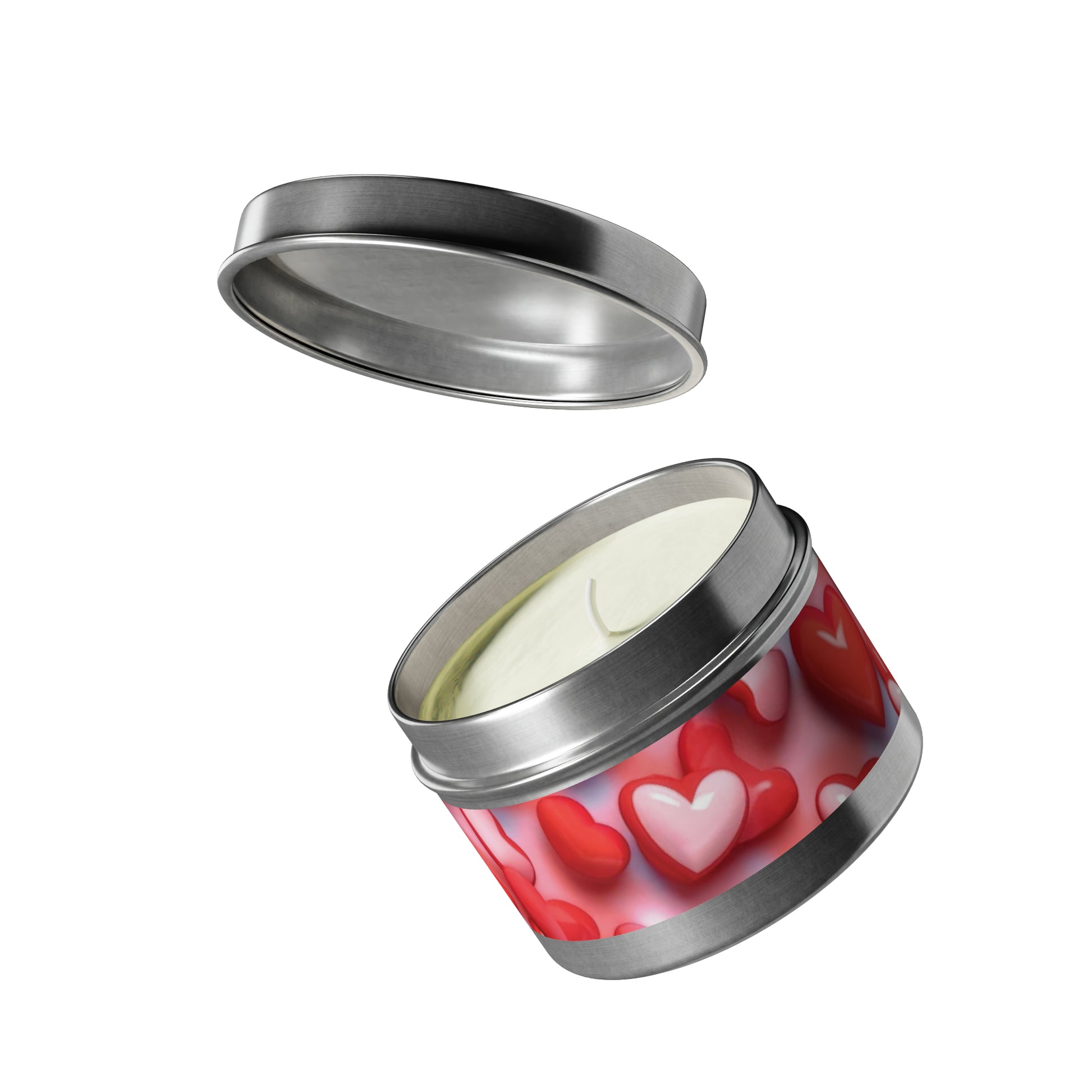 Gift Tin Scented Candles Pink Red Candy Hearts silver-gift-tin-candles-pink-red-candy-hearts-4oz-lifestyle-2