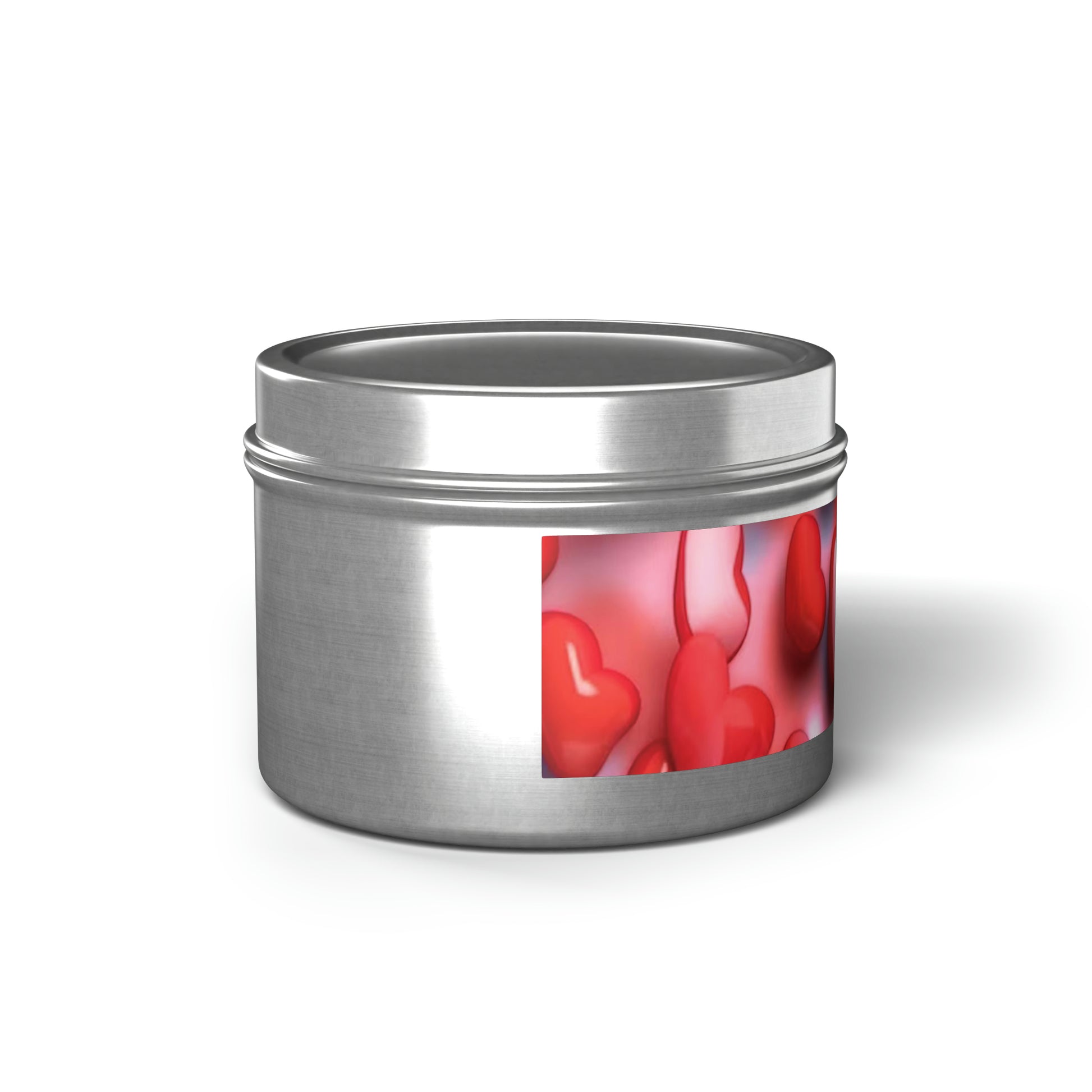 Gift Tin Scented Candles Pink Red Candy Hearts silver-gift-tin-candles-pink-red-candy-hearts-4oz-right