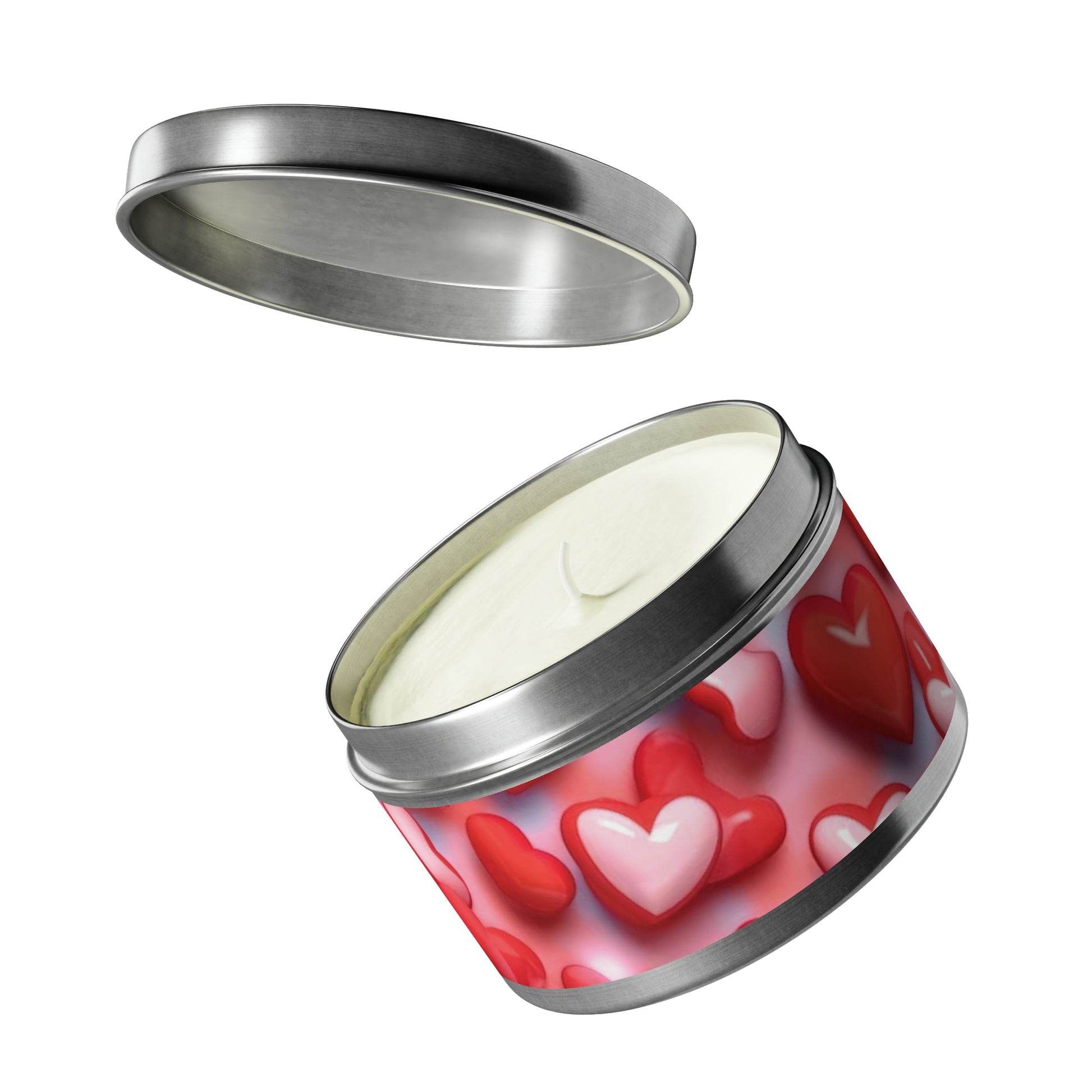 Gift Tin Scented Candles Pink Red Candy Hearts silver-gift-tin-candles-pink-red-candy-hearts-8oz-lifestyle-2