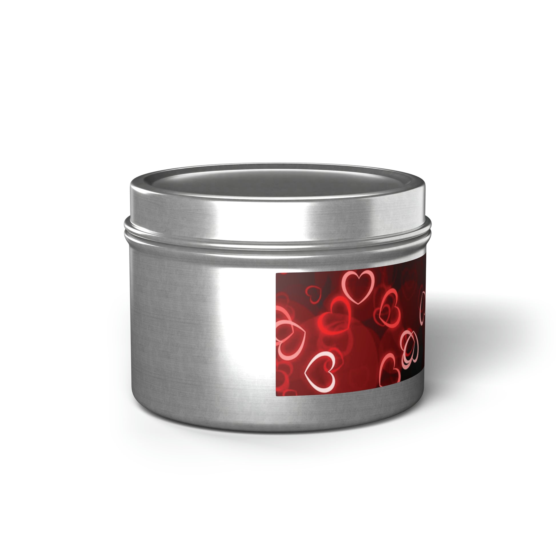 Gift Tin Scented Candle Dark Red Hearts silver-gift-tin-scented-candle-dark-red-hearts-4oz-right