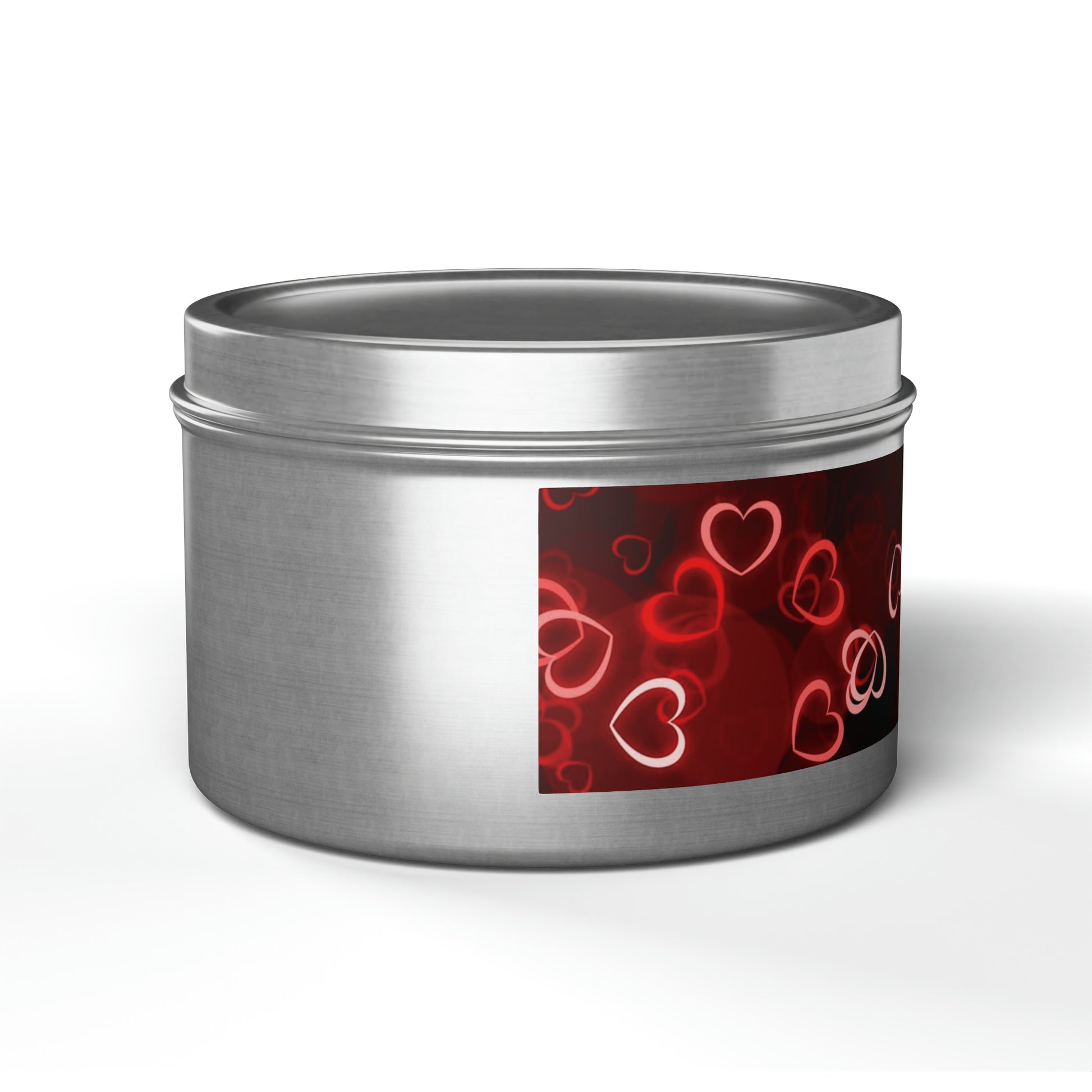 Gift Tin Scented Candle Dark Red Hearts silver-gift-tin-scented-candle-dark-red-hearts-8oz-right