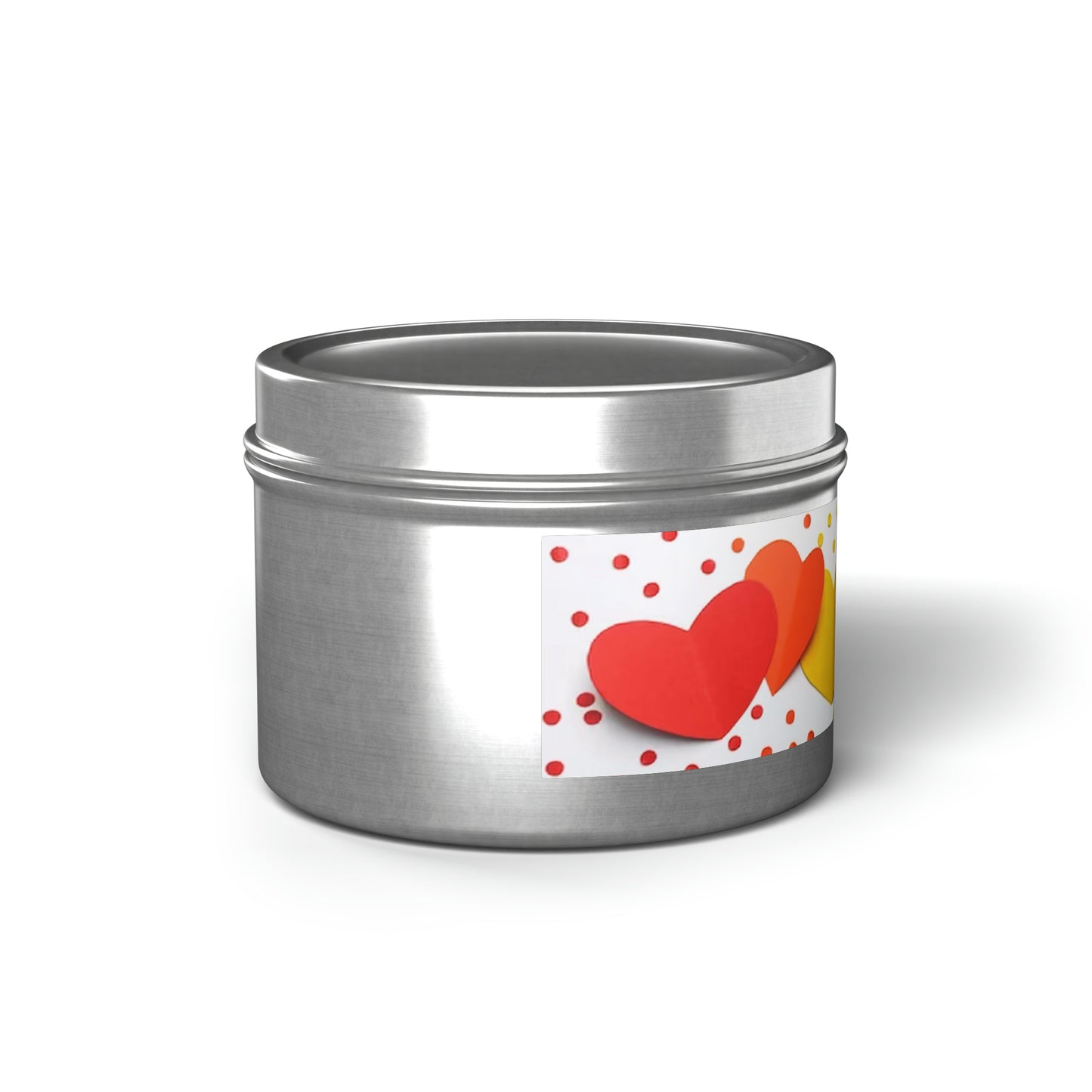 Gift Tin Scented Candle Rainbow Paper Hearts silver-gift-tin-scented-candle-rainbow-paper-hearts-4oz-right