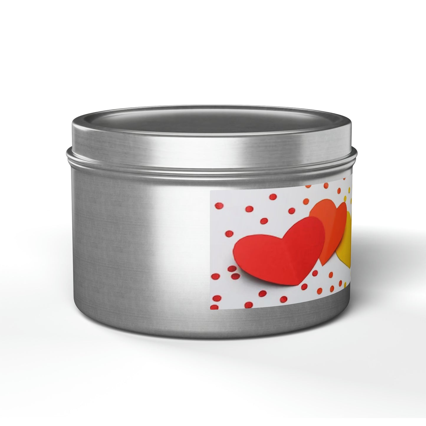 Gift Tin Scented Candle Rainbow Paper Hearts silver-gift-tin-scented-candle-rainbow-paper-hearts-8oz-right