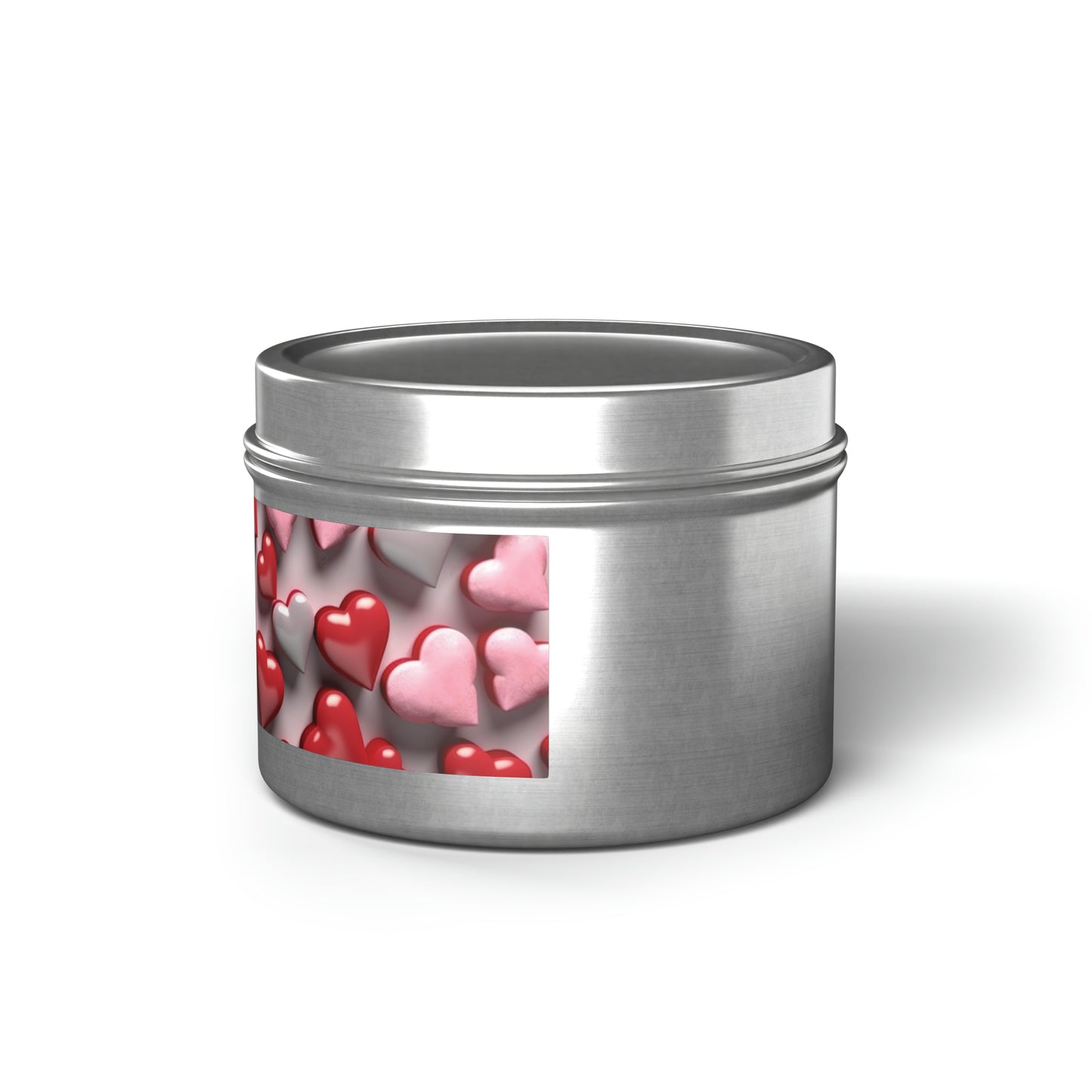 Gift Tin Scented Candle Red Gray Candy Hearts silver-gift-tin-scented-candle-red-gray-candy-hearts-4oz-left