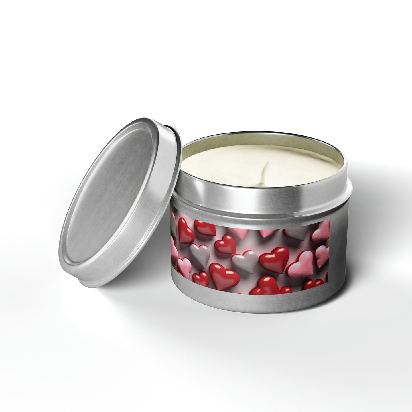 Gift Tin Scented Candle Red Gray Candy Hearts 4oz Silver silver-gift-tin-scented-candle-red-gray-candy-hearts-4oz-lifestyle