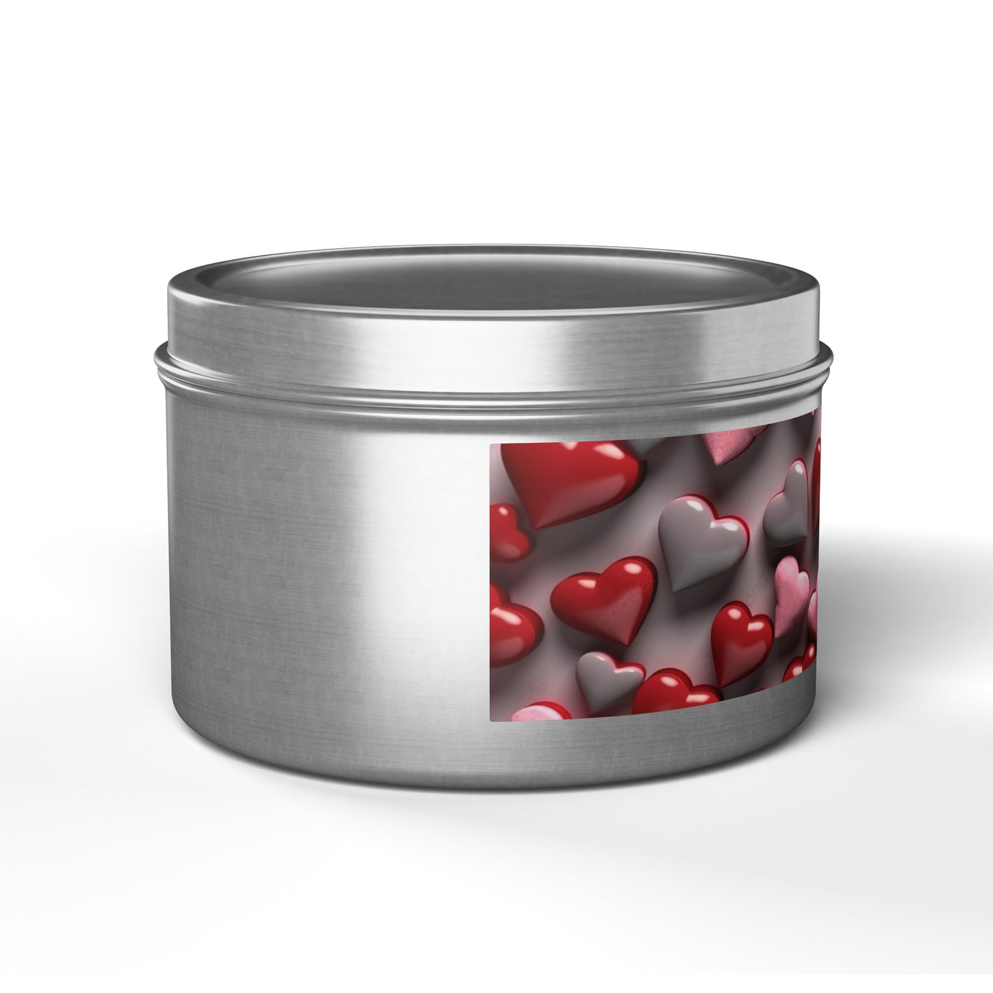 Gift Tin Scented Candle Red Gray Candy Hearts silver-gift-tin-scented-candle-red-gray-candy-hearts-8oz-right