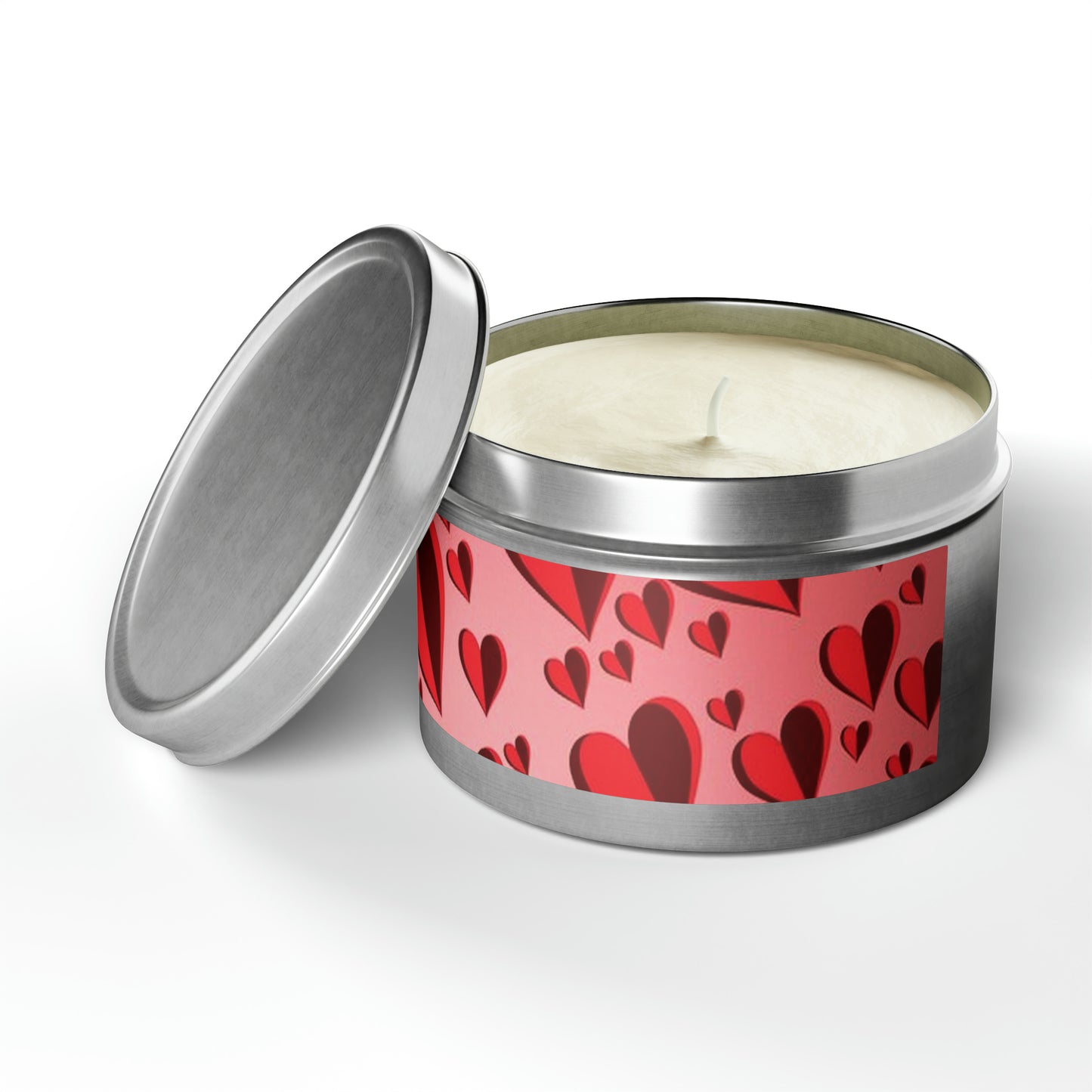 Gift Tin Scented Candle Red Hearts 8oz Silver silver-gift-tin-scented-candle-red-hearts-valentines-day-scented-4oz-lifestyle