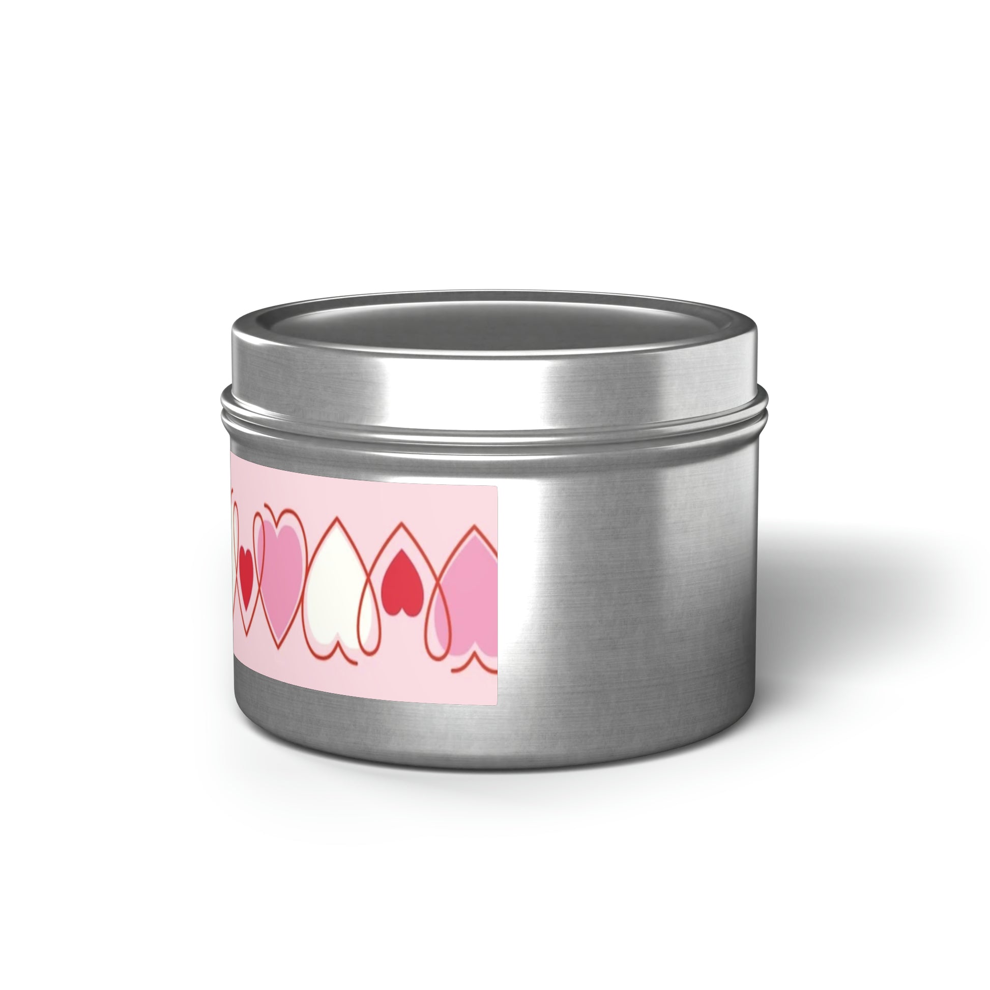 Gift Tin Scented Candles Pink Red Hearts silver-gift-tin-scented-candles-pink-red-hearts-4oz-left