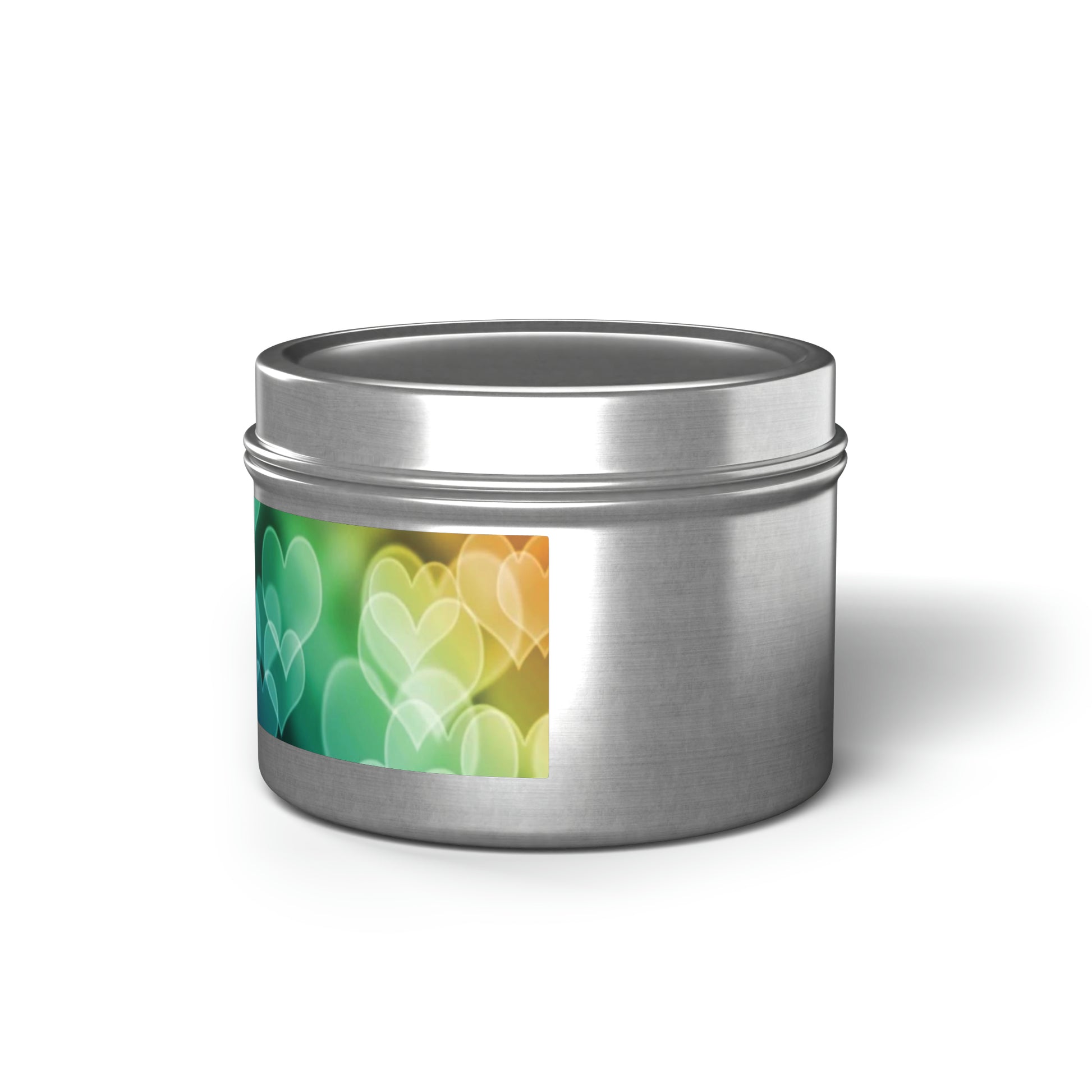 LGBTQ Pride Hearts Gift Scented Tin Candles silver-lgbtq-pride-hearts-gift-scented-tin-candles-4oz-left