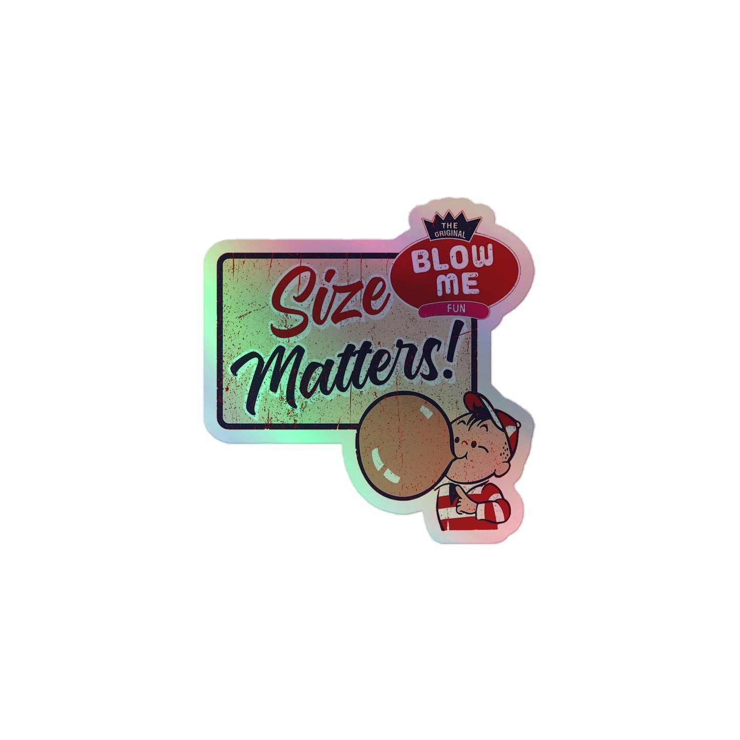 Size Matters Holographic Sticker 3″×3″ size-matters-holographic-sticker-3in-front Holographic Sticker