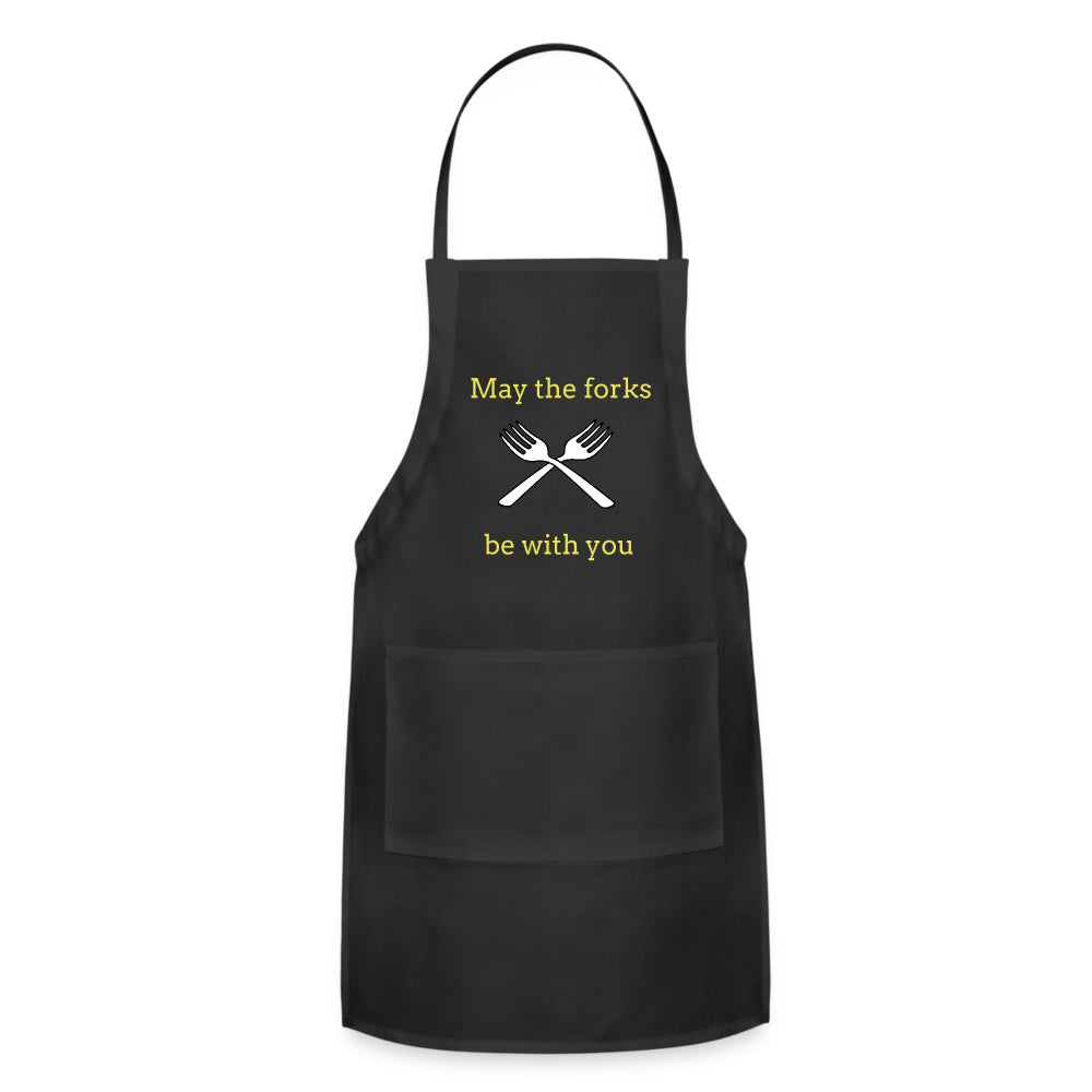 May the Forks Be With You Apron Black spod-1062880018-2-1