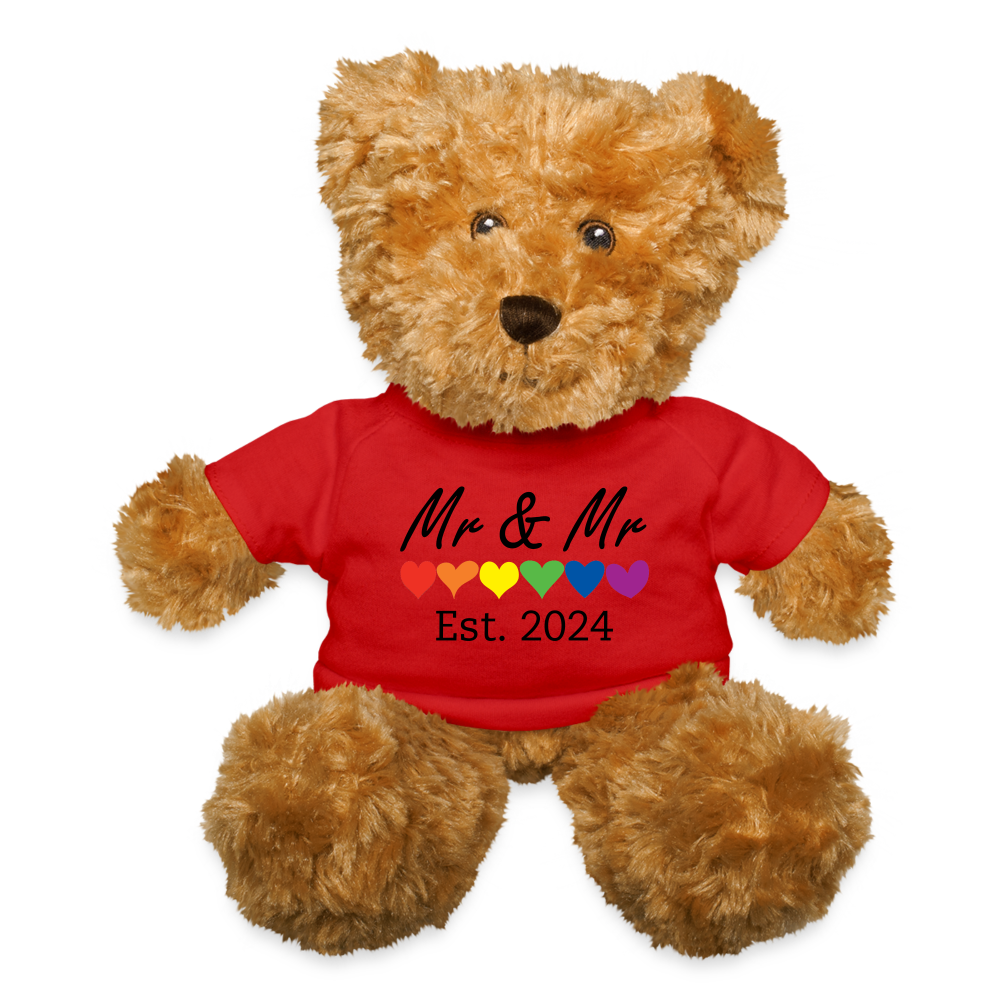 Mr and Mr Est 2024 Plush Teddy Bear Stuffed Animal Red spod-1064942058-196-1