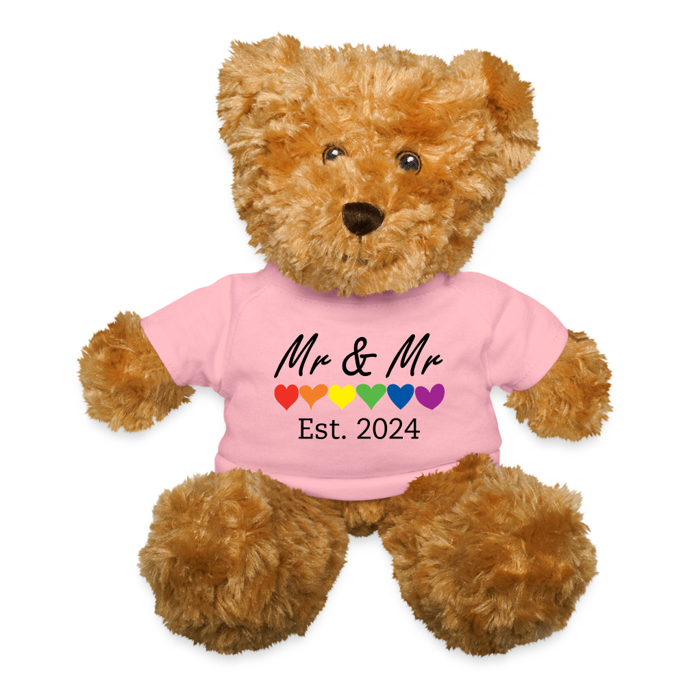 Mr and Mr Est 2024 Plush Teddy Bear Stuffed Animal Pink spod-1064942058-223-1