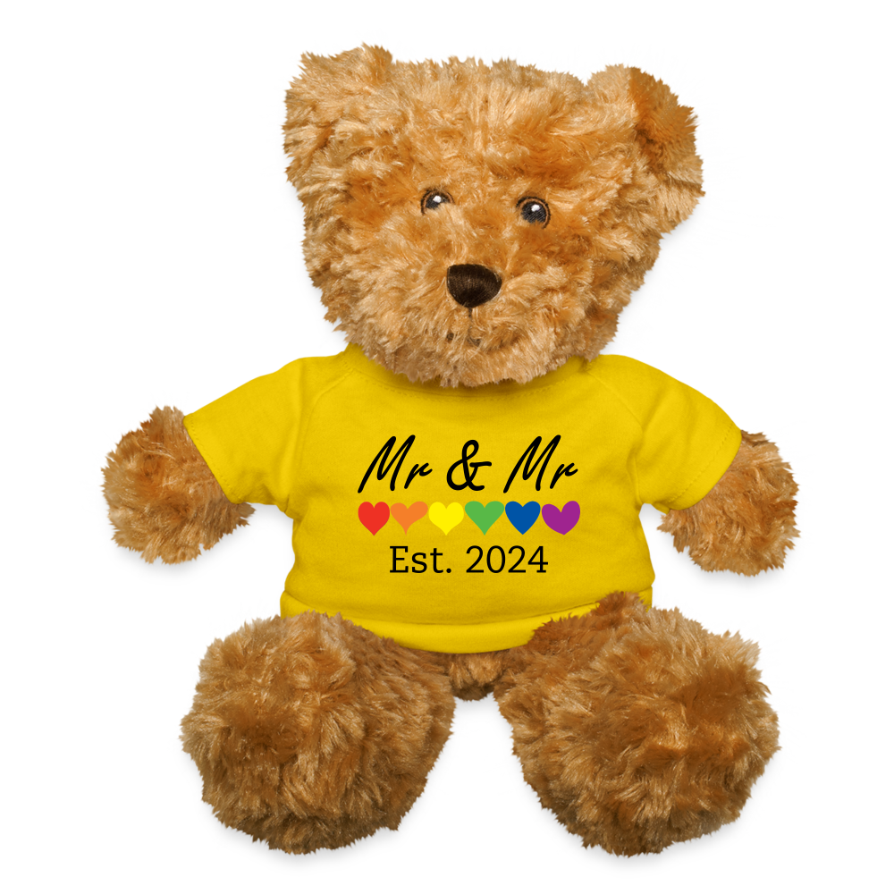 Mr and Mr Est 2024 Plush Teddy Bear Stuffed Animal Yellow spod-1064942058-250-1