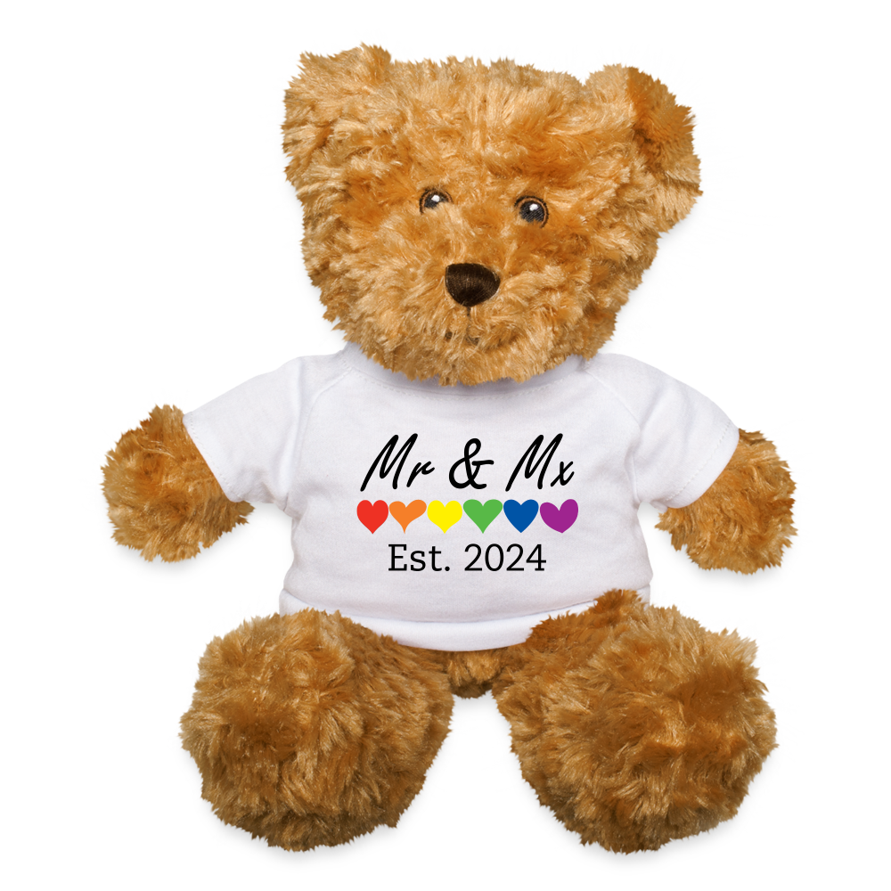 Mr and Mx Est 2024 Plush Teddy Bear Stuffed Animal White spod-1064942181-1-1