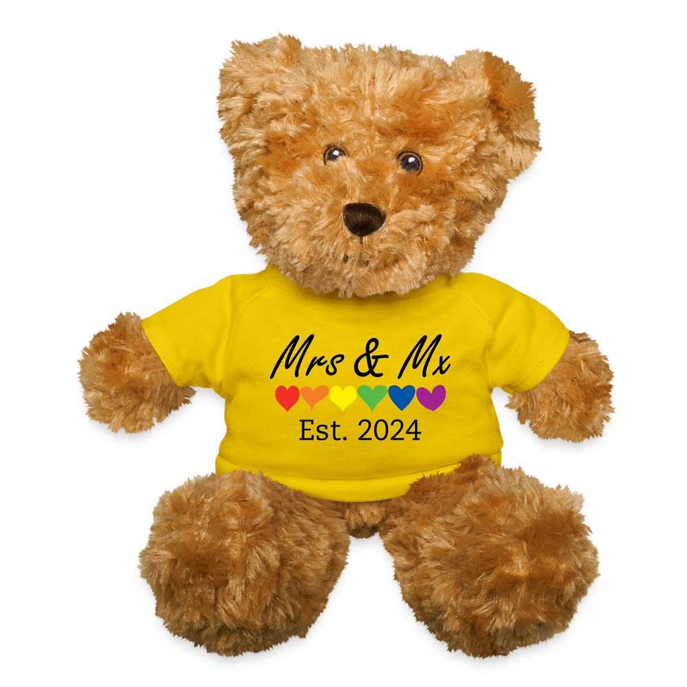 Mrs and Mx Est 2024 Plush Teddy Bear Stuffed Animal Yellow spod-1064942184-250-1