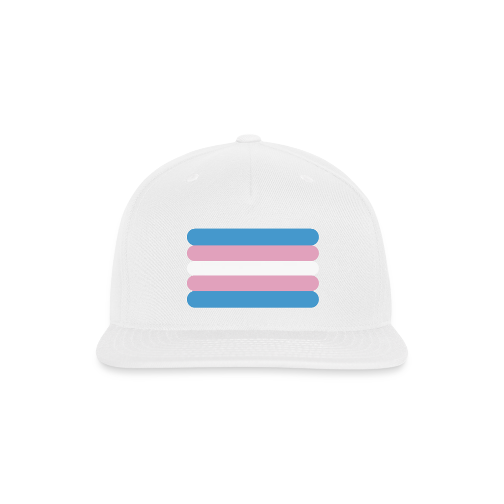 Trans Transgender Pride Flag Rounded Snapback Baseball Cap white Transgender spod-1066774983-1-1