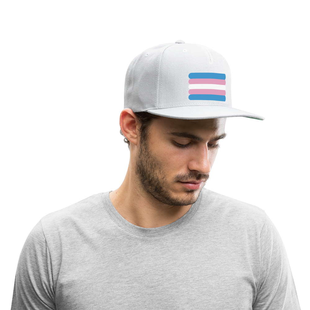 Trans Transgender Pride Flag Rounded Snapback Baseball Cap spod-1066774983-1-1_5a4088e3-b771-4a30-99c7-3b55b665438a