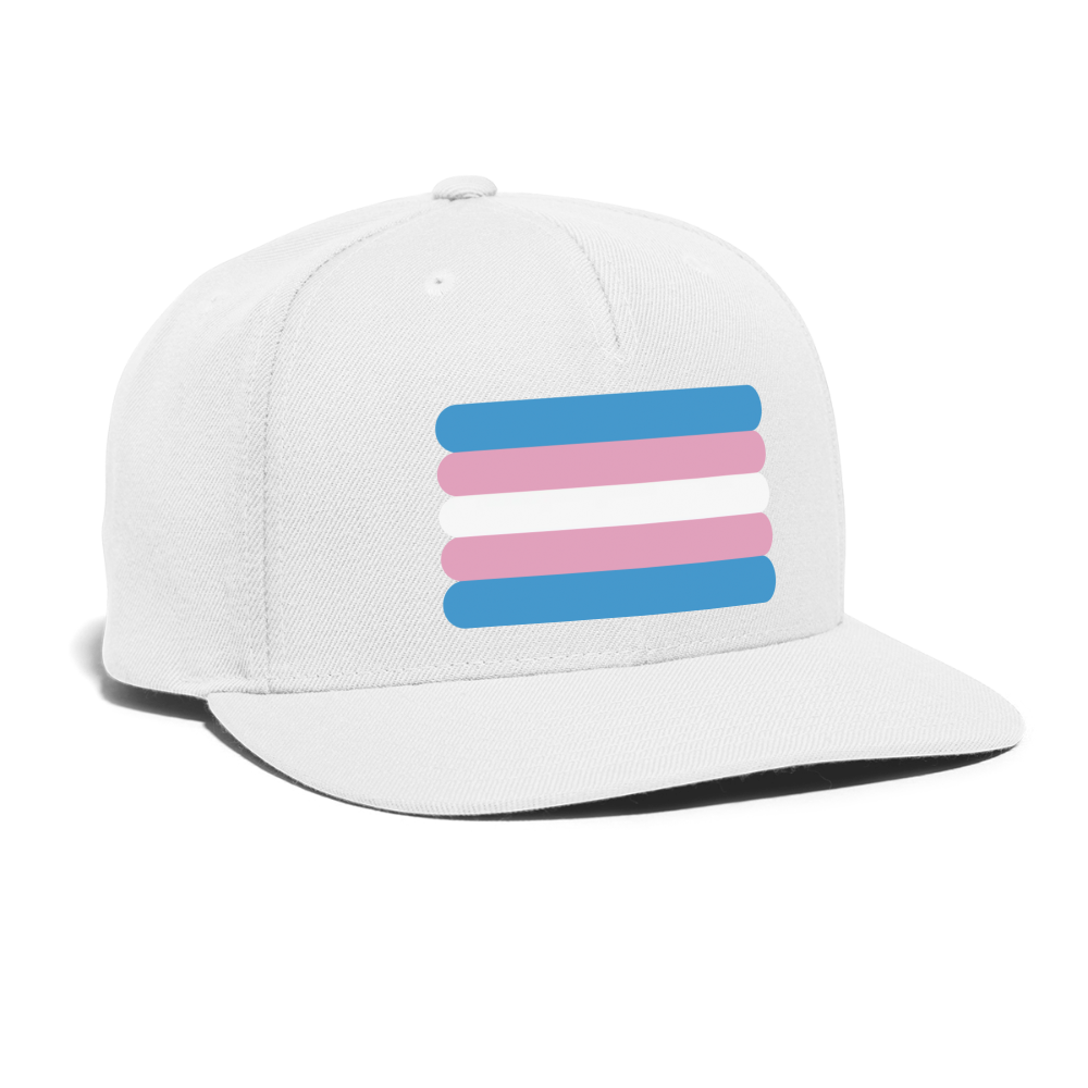 Trans Transgender Pride Flag Rounded Snapback Baseball Cap spod-1066774983-1-1_f8c718e5-6f18-4d38-a7e6-3437c62d224d