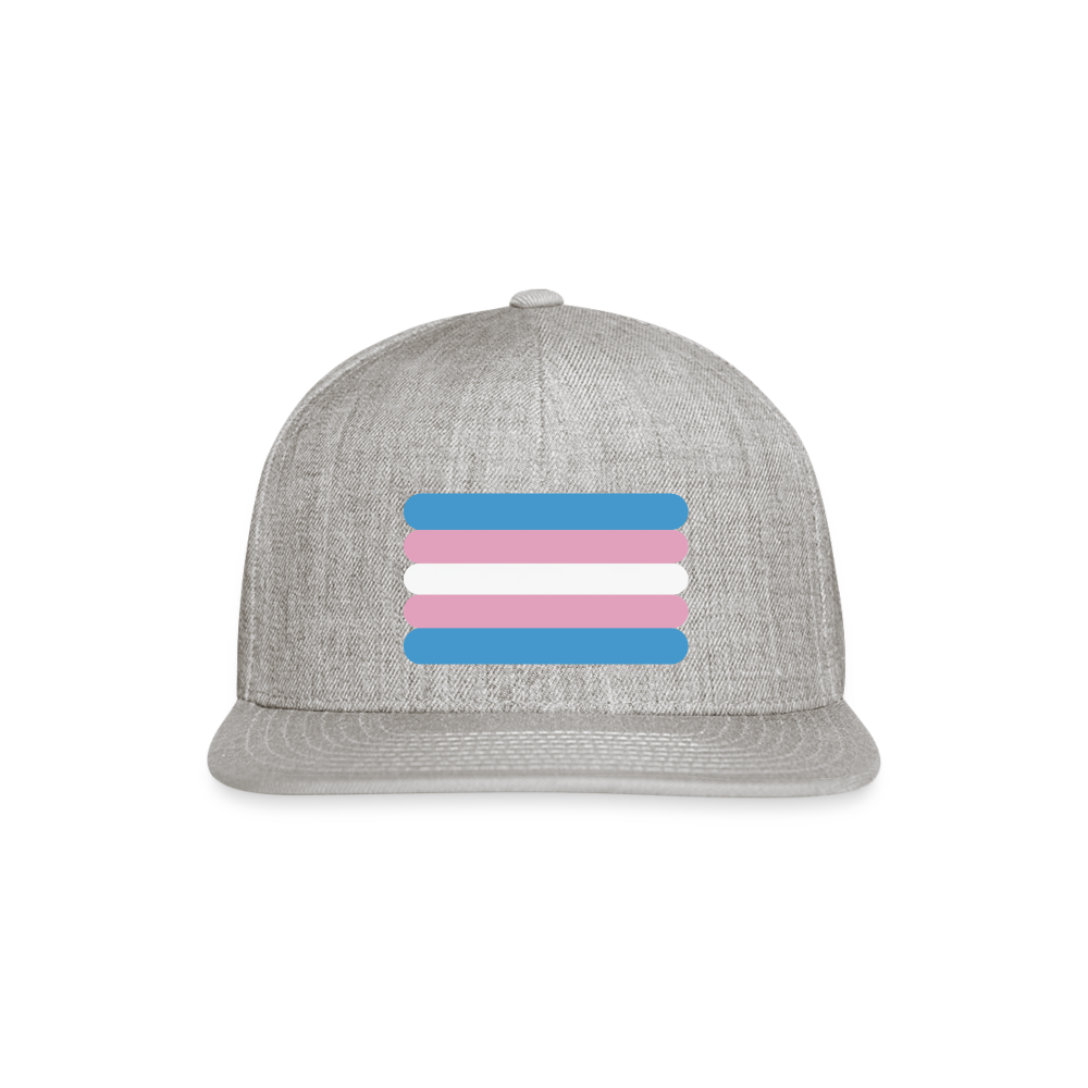 Trans Transgender Pride Flag Rounded Snapback Baseball Cap heather gray Transgender spod-1066774983-231-1