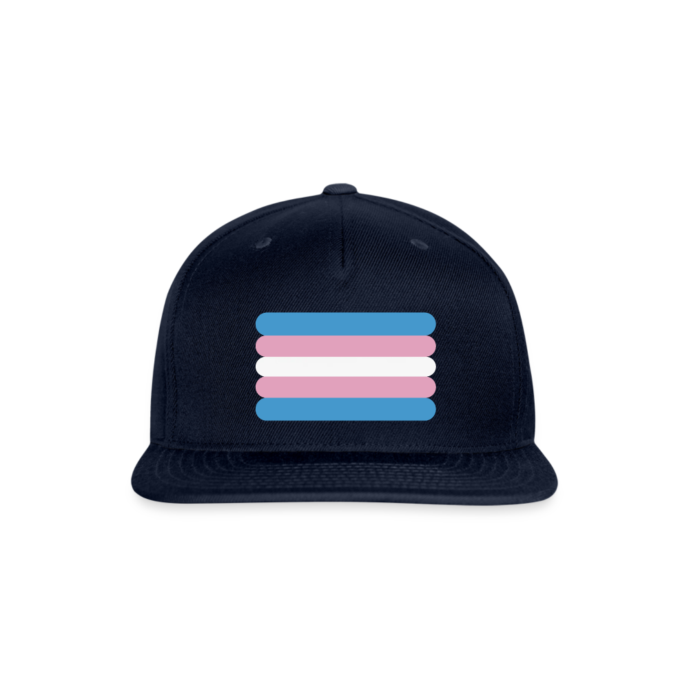 Trans Transgender Pride Flag Rounded Snapback Baseball Cap navy Transgender spod-1066774983-440-1