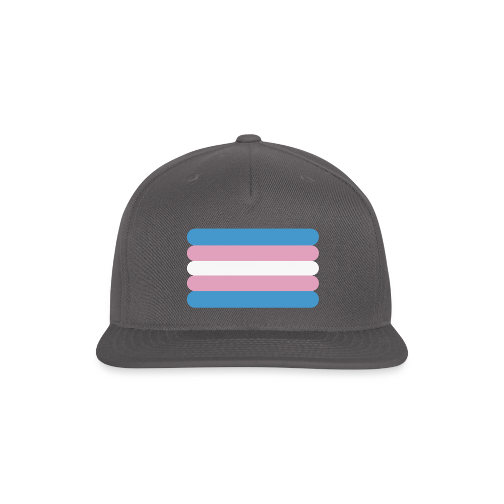 Trans Transgender Pride Flag Rounded Snapback Baseball Cap dark grey Transgender spod-1066774983-984-1_11915575-744d-4a02-bd98-b7544a939c0b