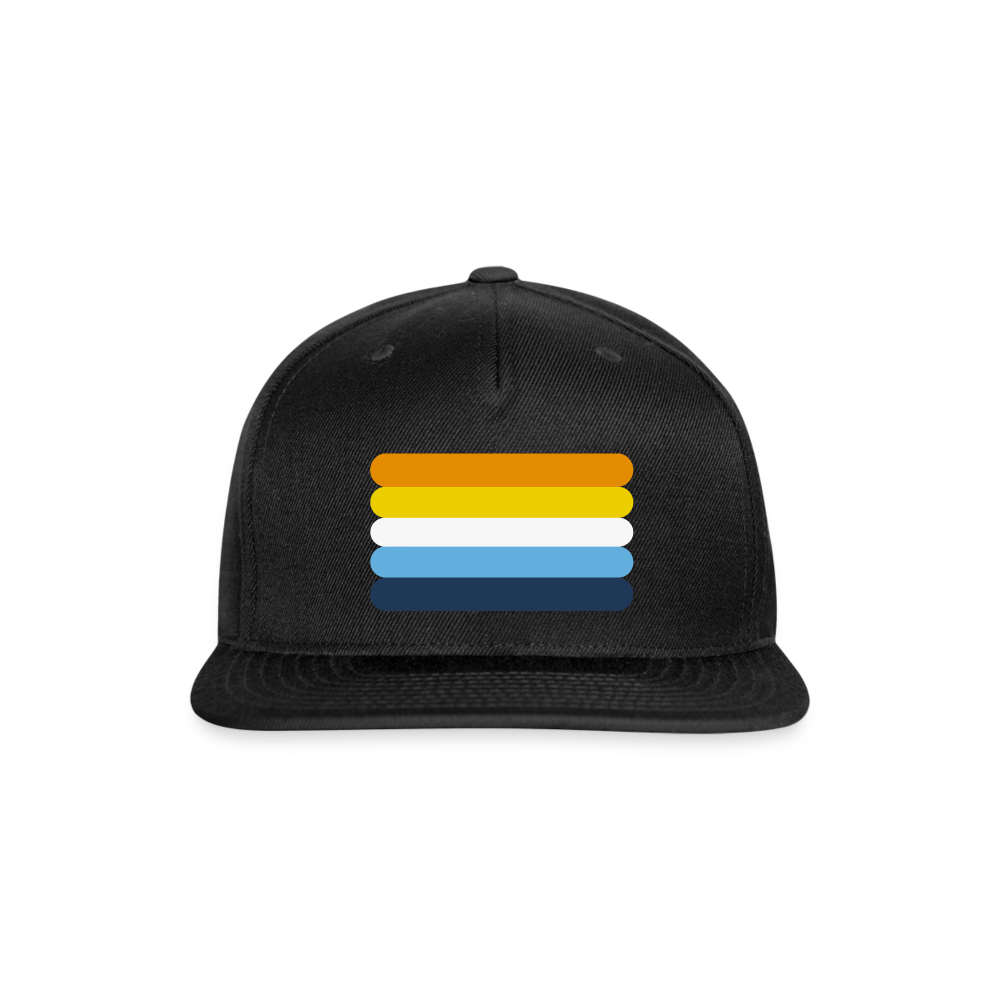 Aroace Pride Flag Rounded Snapback Baseball Cap black Aroace spod-1066775126-2-1