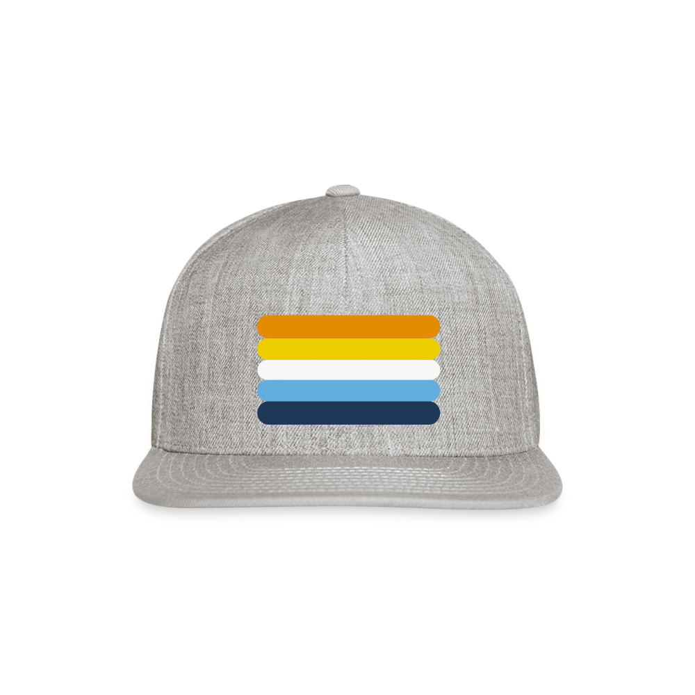 Aroace Pride Flag Rounded Snapback Baseball Cap heather gray Aroace spod-1066775126-231-1