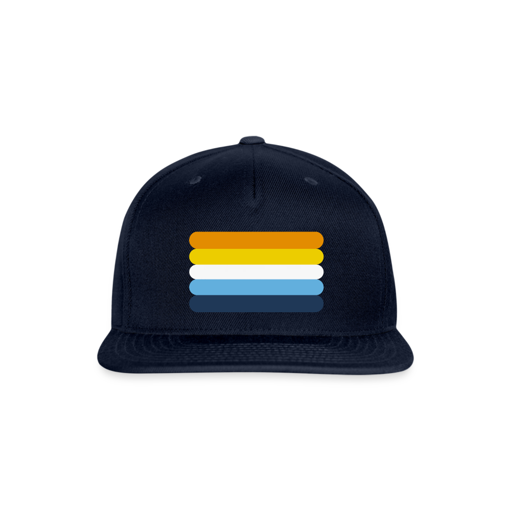 Aroace Pride Flag Rounded Snapback Baseball Cap navy Aroace spod-1066775126-440-1_7369606c-221e-4e06-9b0b-b5090782d489