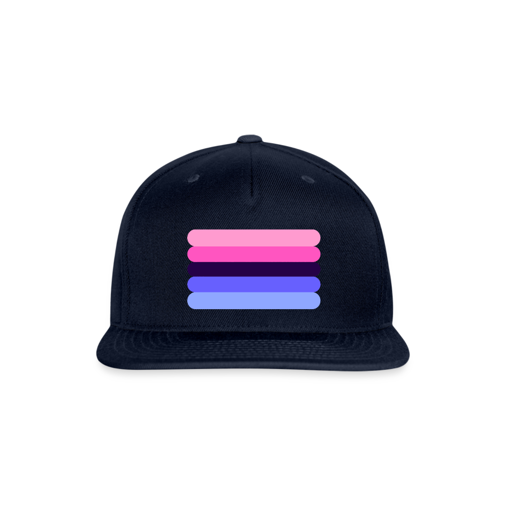 Omnisexual Pride Flag Rounded Snapback Baseball Cap navy Omnisexual spod-1066775233-440-1