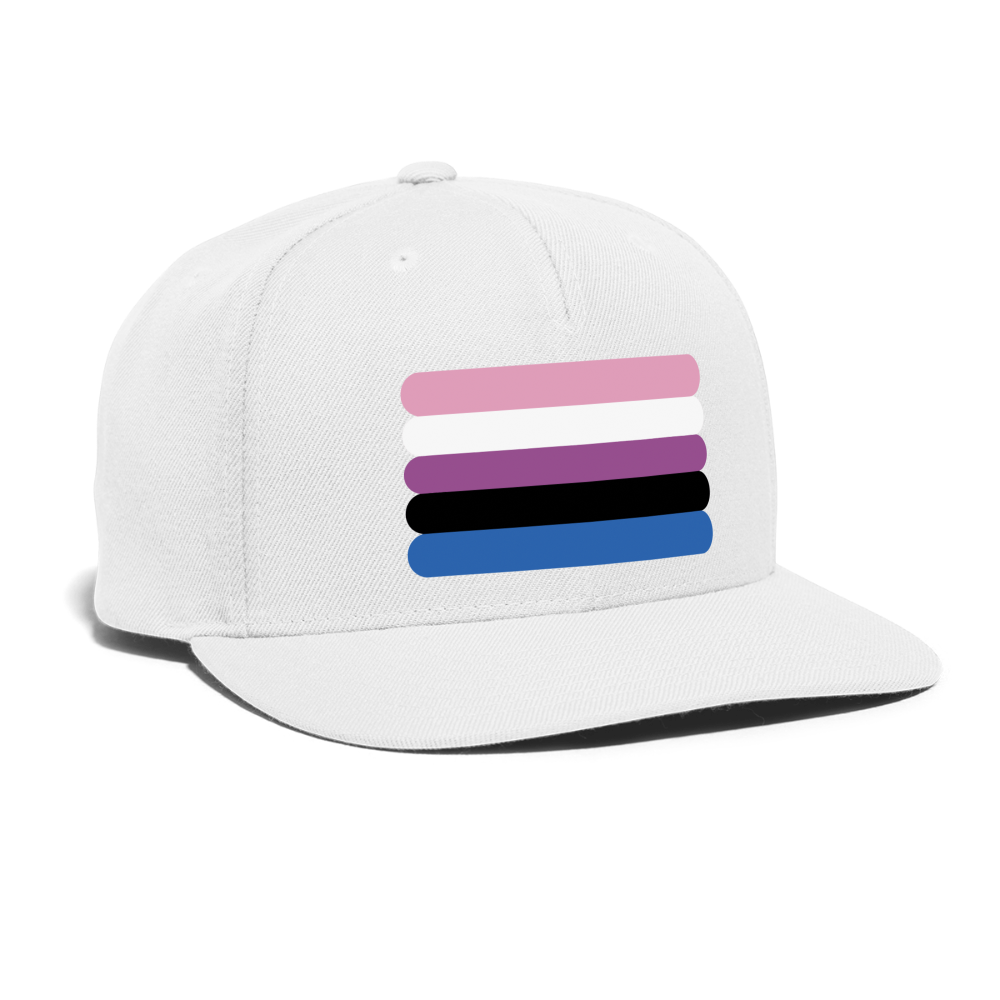 Genderfluid Pride Flag Rounded Snapback Baseball Cap spod-1066775317-1-1