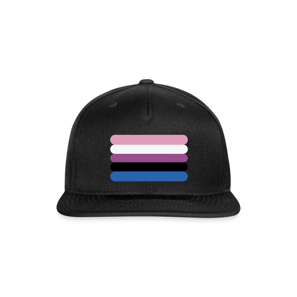 Genderfluid Pride Flag Rounded Snapback Baseball Cap black Genderfluid spod-1066775317-2-1