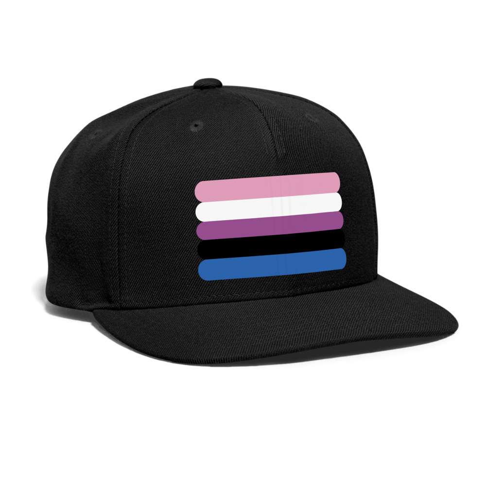 Genderfluid Pride Flag Rounded Snapback Baseball Cap spod-1066775317-2-1_26aca7a2-9908-40ca-912d-5959500a742f