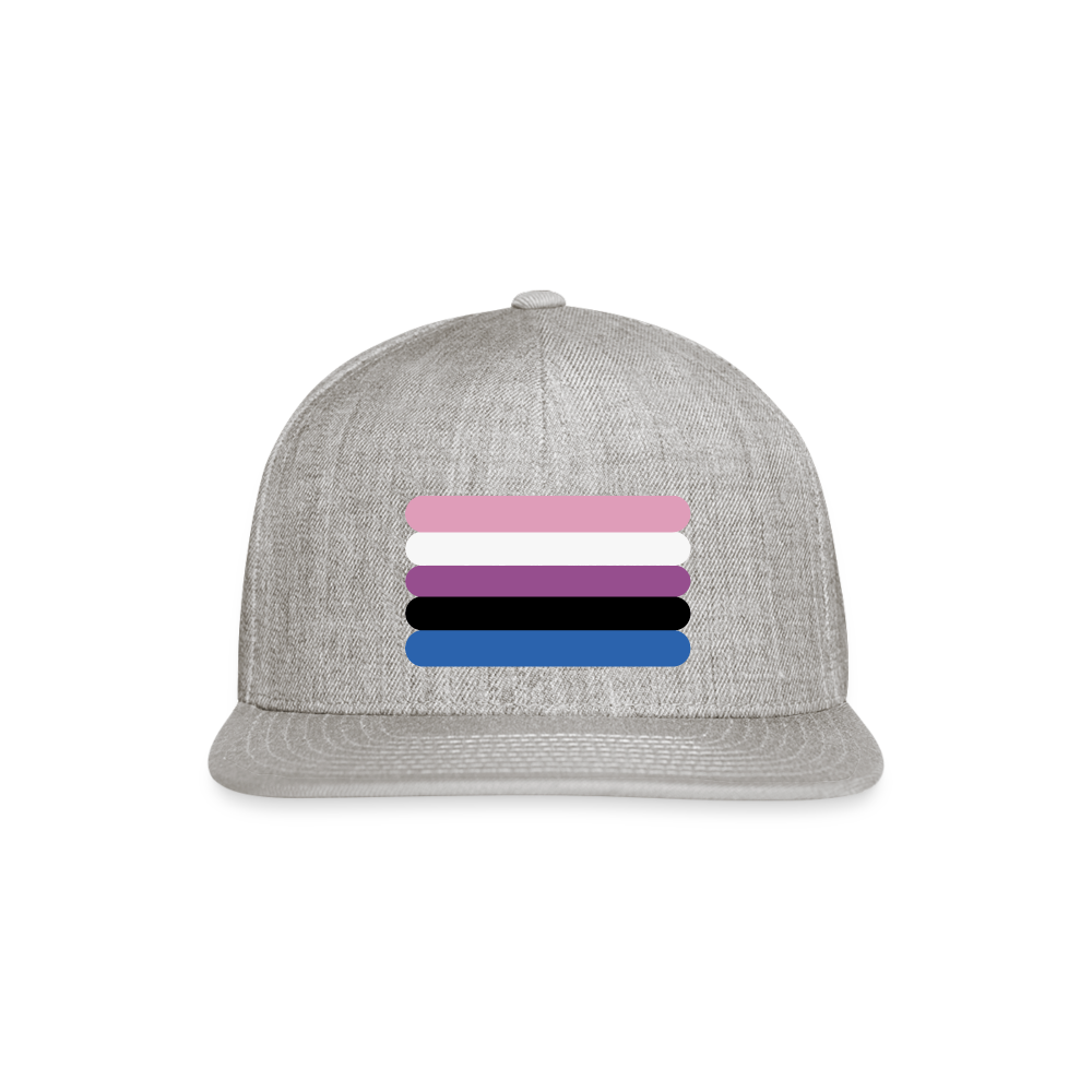 Genderfluid Pride Flag Rounded Snapback Baseball Cap heather gray Genderfluid spod-1066775317-231-1_2bf46b4d-cd43-42ac-acbc-aa89ac0aeb9a