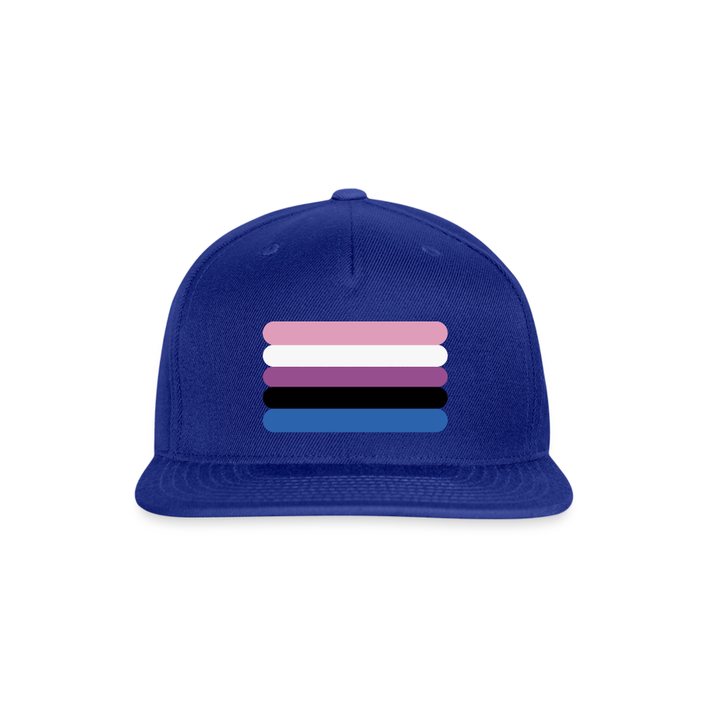 Genderfluid Pride Flag Rounded Snapback Baseball Cap royal blue Genderfluid spod-1066775317-317-1