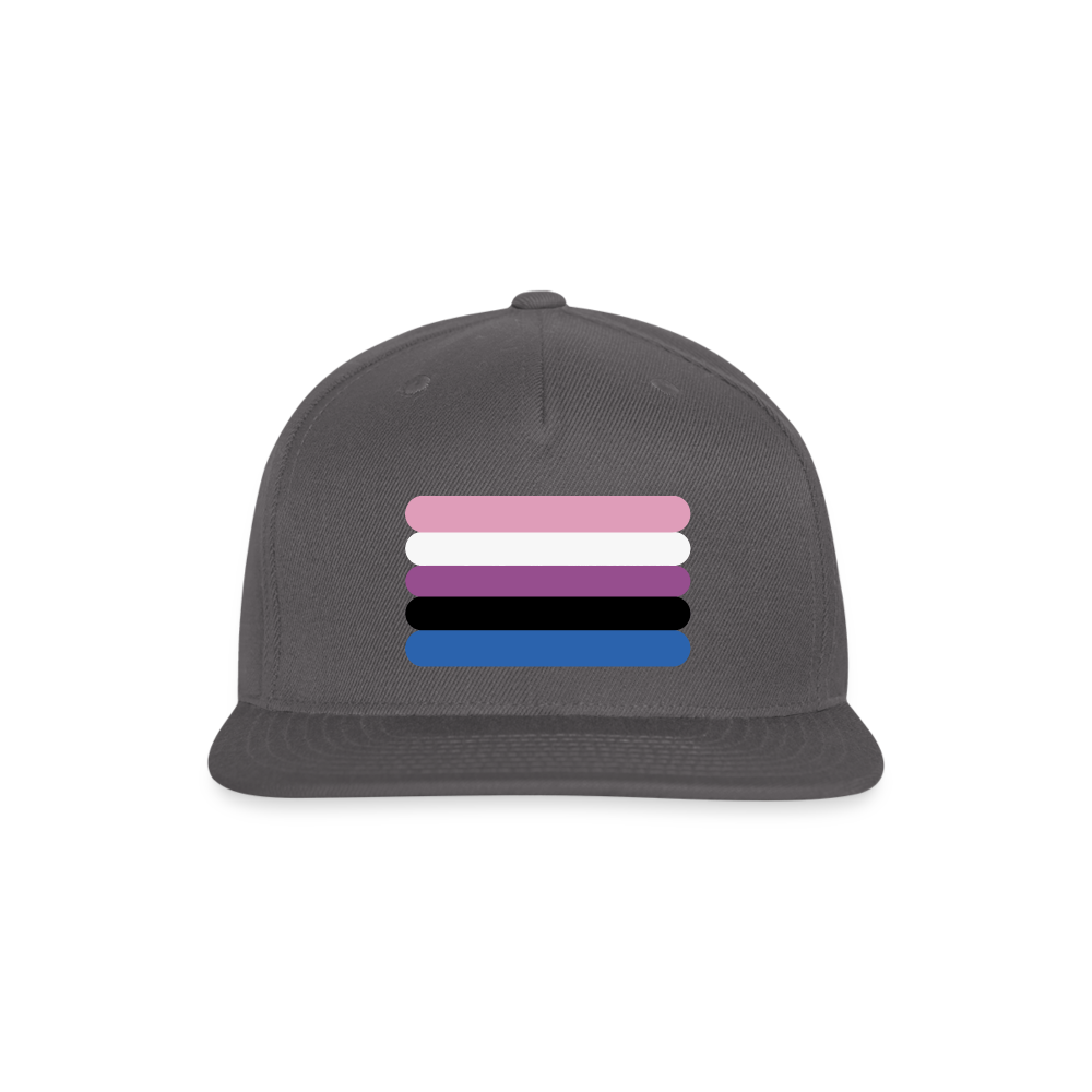 Genderfluid Pride Flag Rounded Snapback Baseball Cap dark grey Genderfluid spod-1066775317-984-1