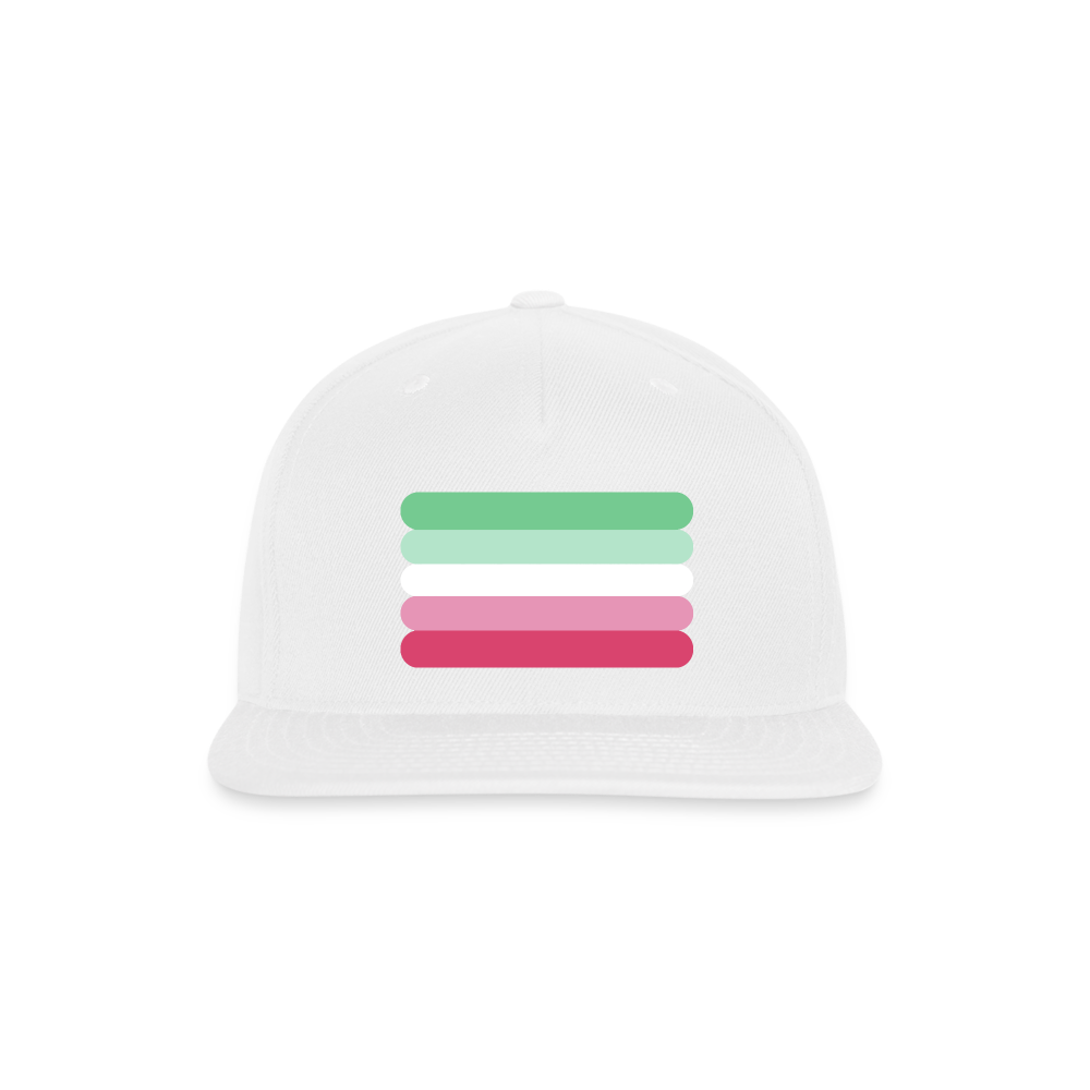 Abrosexual Pride Flag Rounded Snapback Baseball Cap white Abrosexual spod-1066775456-1-1