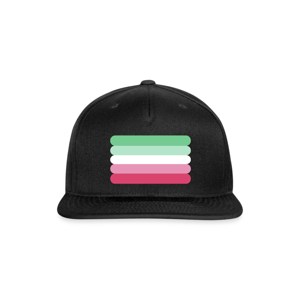 Abrosexual Pride Flag Rounded Snapback Baseball Cap black Abrosexual spod-1066775456-2-1