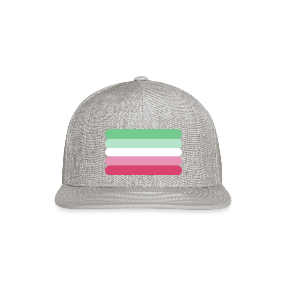 Abrosexual Pride Flag Rounded Snapback Baseball Cap heather gray Abrosexual spod-1066775456-231-1_4102a831-f4c6-4561-b6ab-b7a3092a8d2d