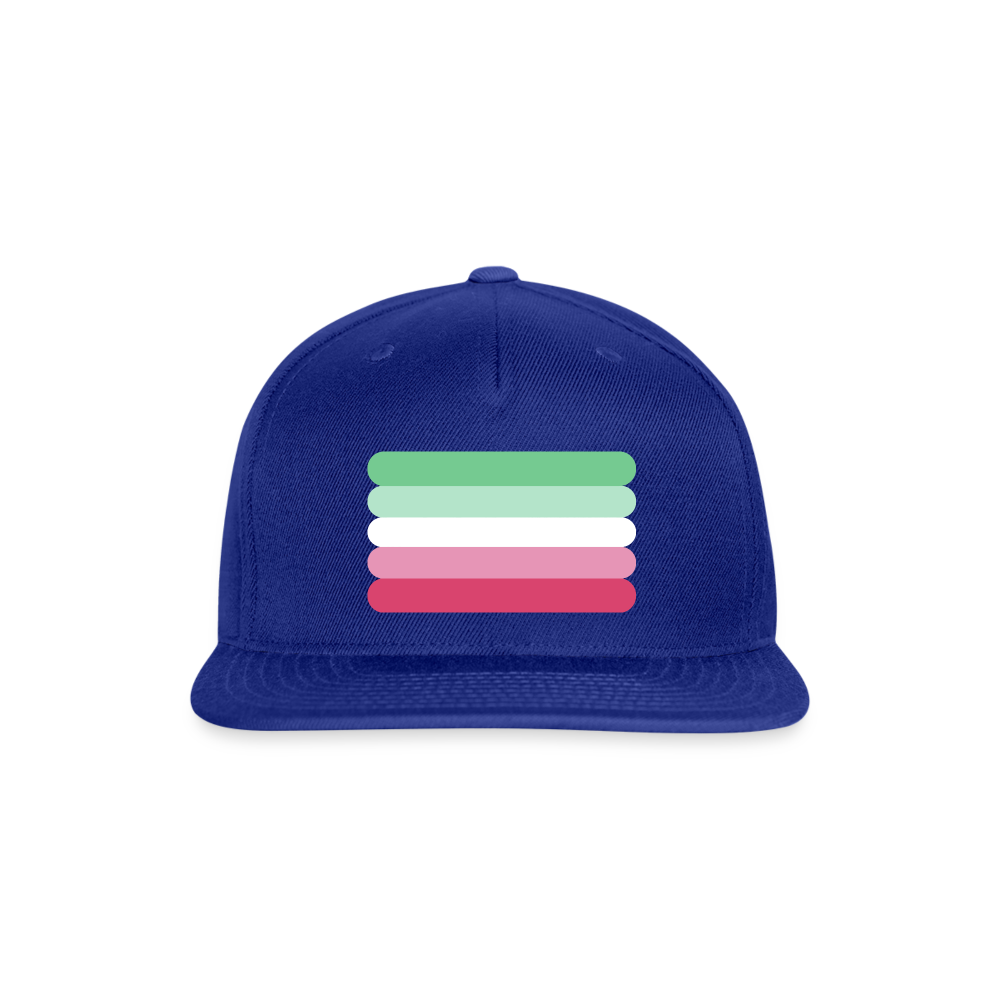 Abrosexual Pride Flag Rounded Snapback Baseball Cap royal blue Abrosexual spod-1066775456-317-1