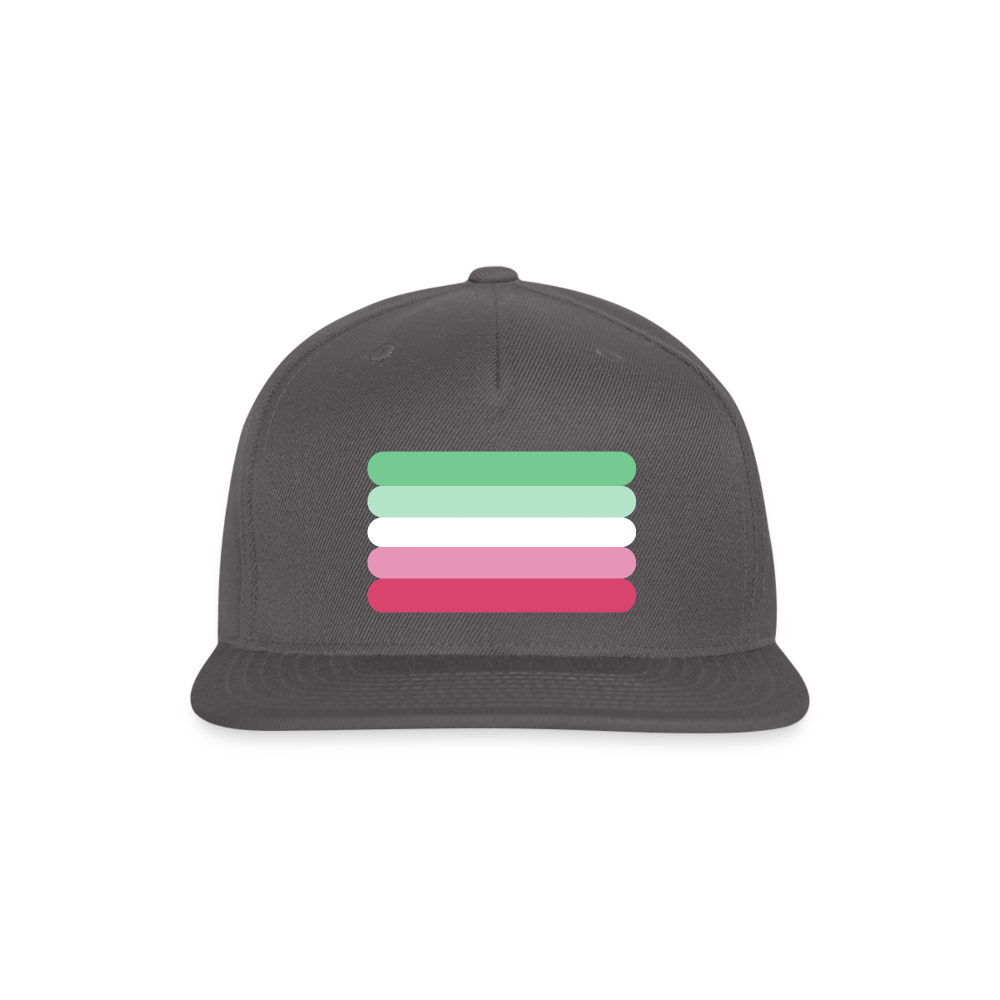 Abrosexual Pride Flag Rounded Snapback Baseball Cap dark grey Abrosexual spod-1066775456-984-1