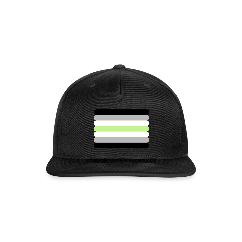 Agender Pride Flag Rounded Snapback Baseball Cap black Agender spod-1066775621-2-1_dc745bf6-95b2-47a7-8a94-7e447b381944