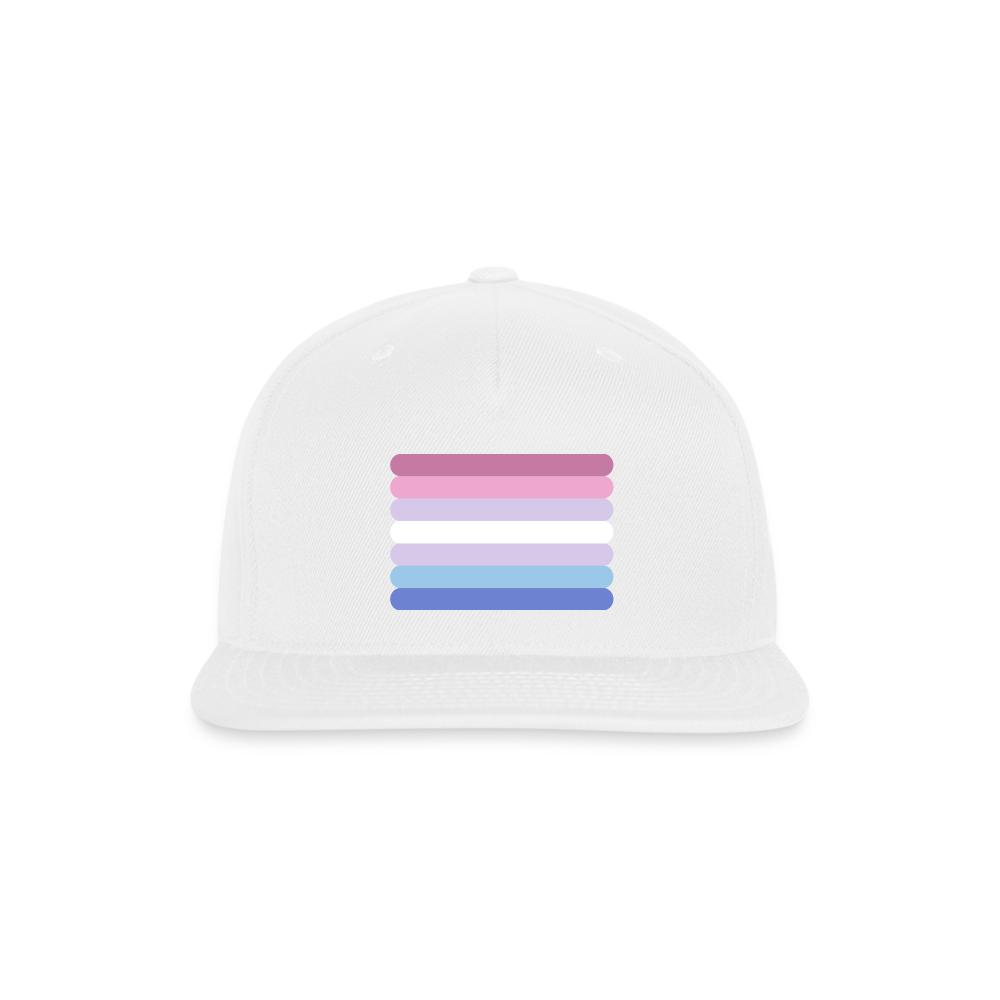 Bigender Flag Rounded Snapback Baseball Cap white Bigender spod-1066776305-1-1