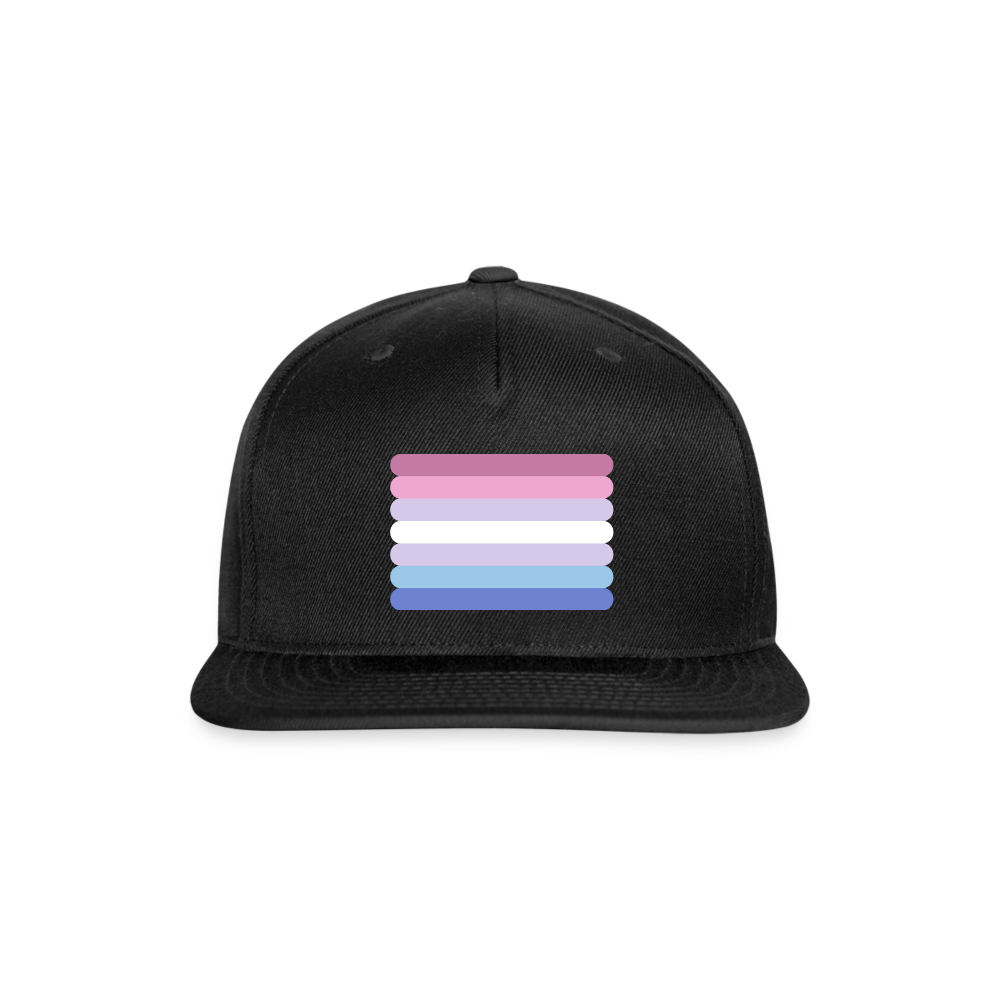 Bigender Flag Rounded Snapback Baseball Cap black Bigender spod-1066776305-2-1_c318da60-95f7-4767-90c8-59a2af387058