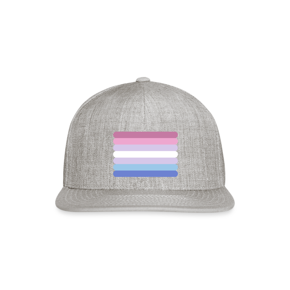 Bigender Flag Rounded Snapback Baseball Cap heather gray Bigender spod-1066776305-231-1_af8e0601-7191-422f-9e9a-faf311fc387f