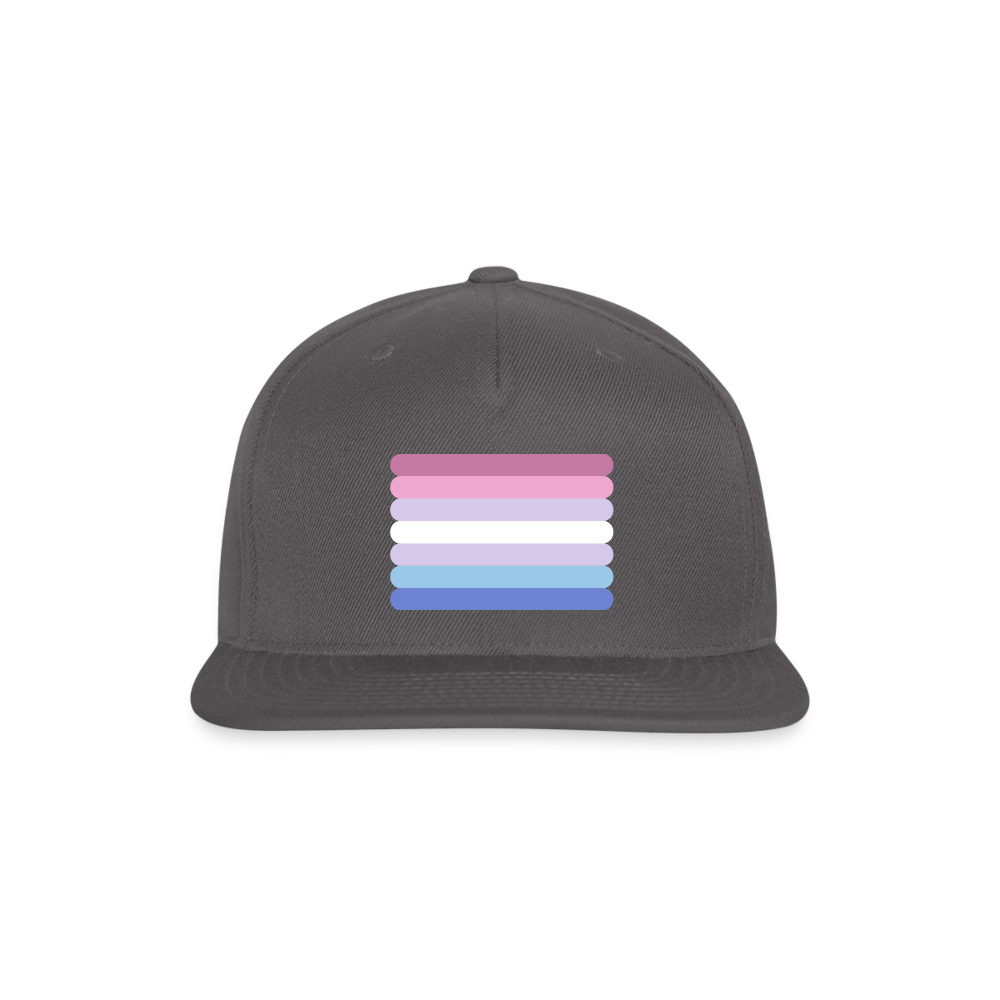 Bigender Flag Rounded Snapback Baseball Cap dark grey Bigender spod-1066776305-984-1_28157bb8-ab26-45ba-b495-636f40f09e39