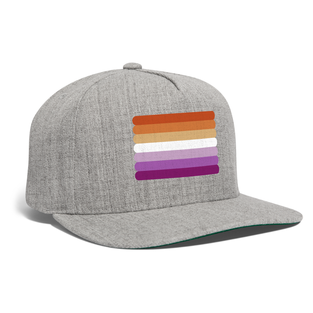 Lesbian Sunset Pride Flag Rounded Snapback Baseball Cap spod-1066776390-231-1