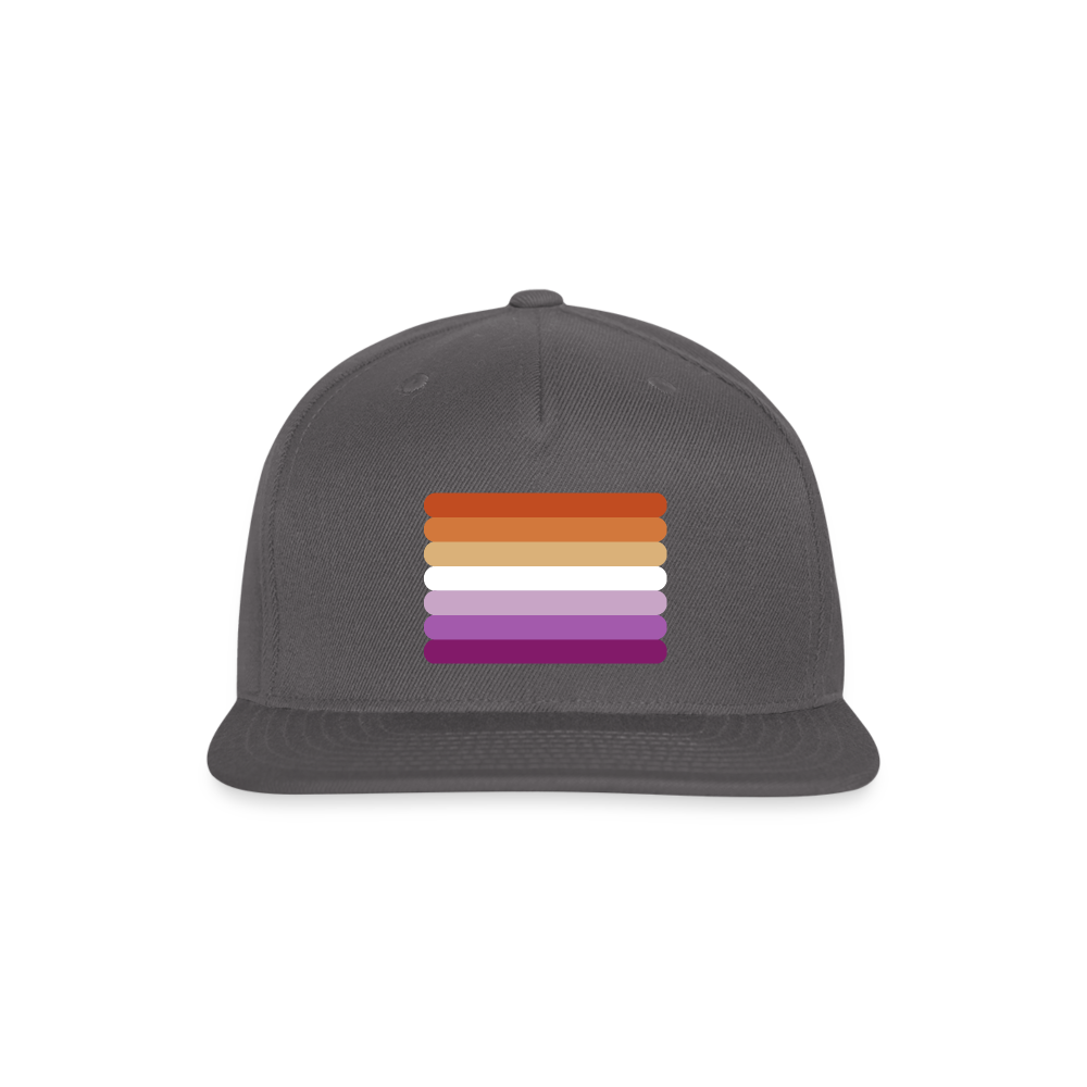 Lesbian Sunset Pride Flag Rounded Snapback Baseball Cap dark grey Lesbian spod-1066776390-984-1