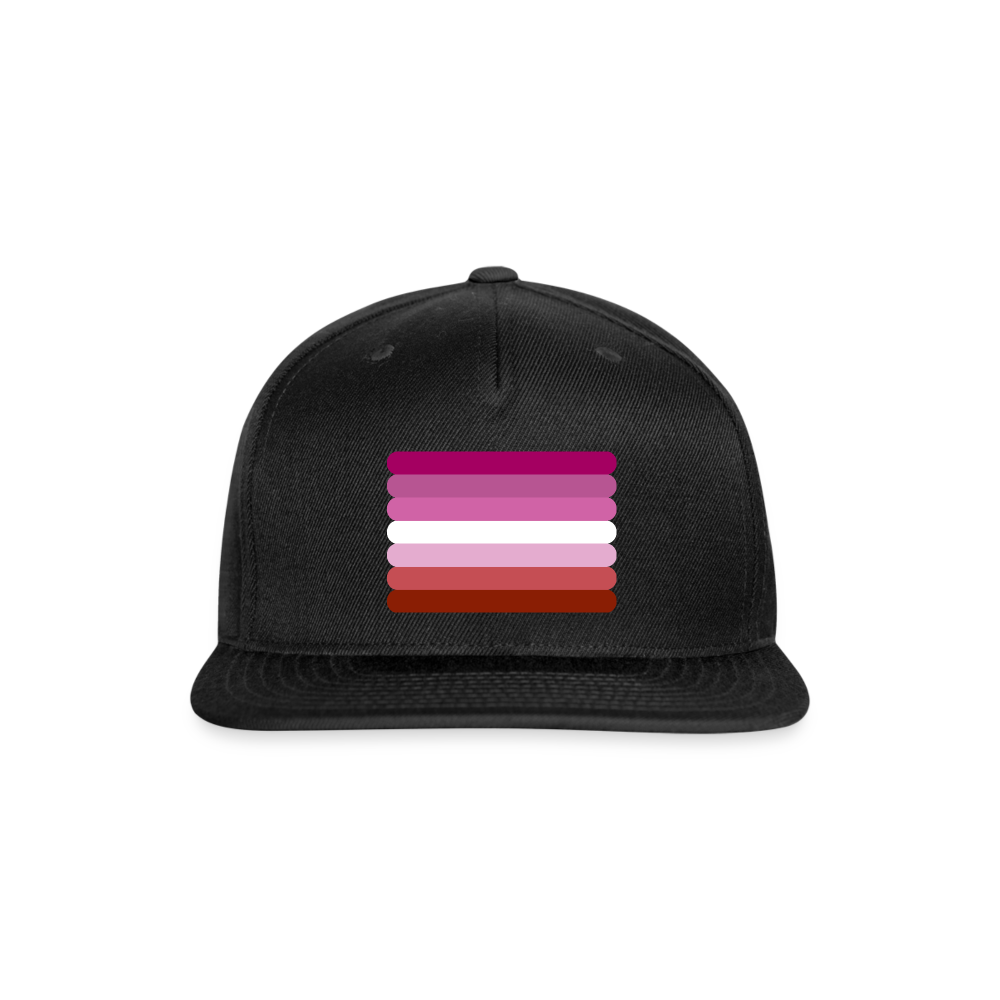 Lesbian Pink Pride Flag Rounded Snapback Baseball Cap black Lesbian spod-1066776488-2-1